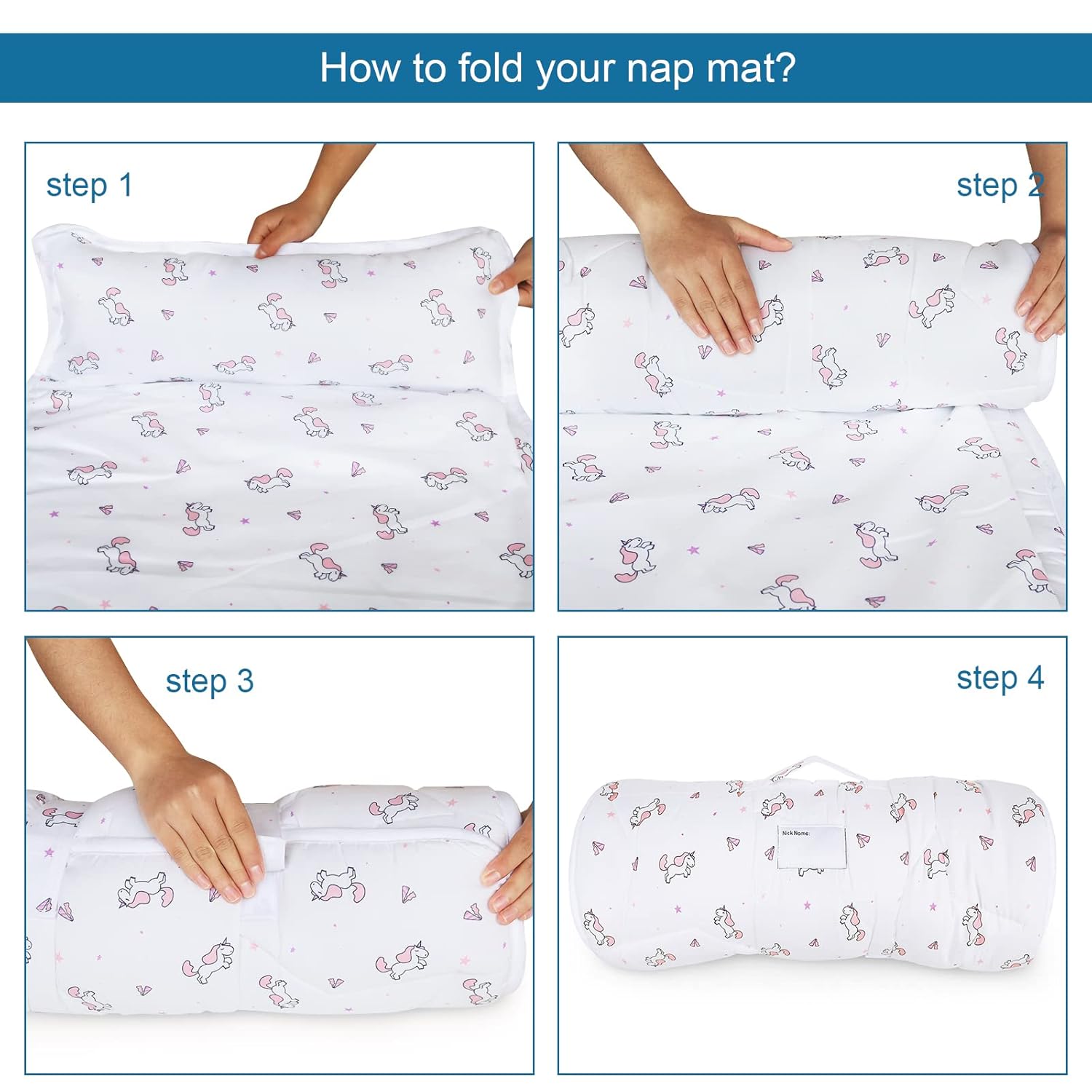 Tapete para siesta para niños pequeños con almohada y manta de 50 x 21 x 1.5 pulgadas, tapete para siesta para niños y niñas, súper suave y