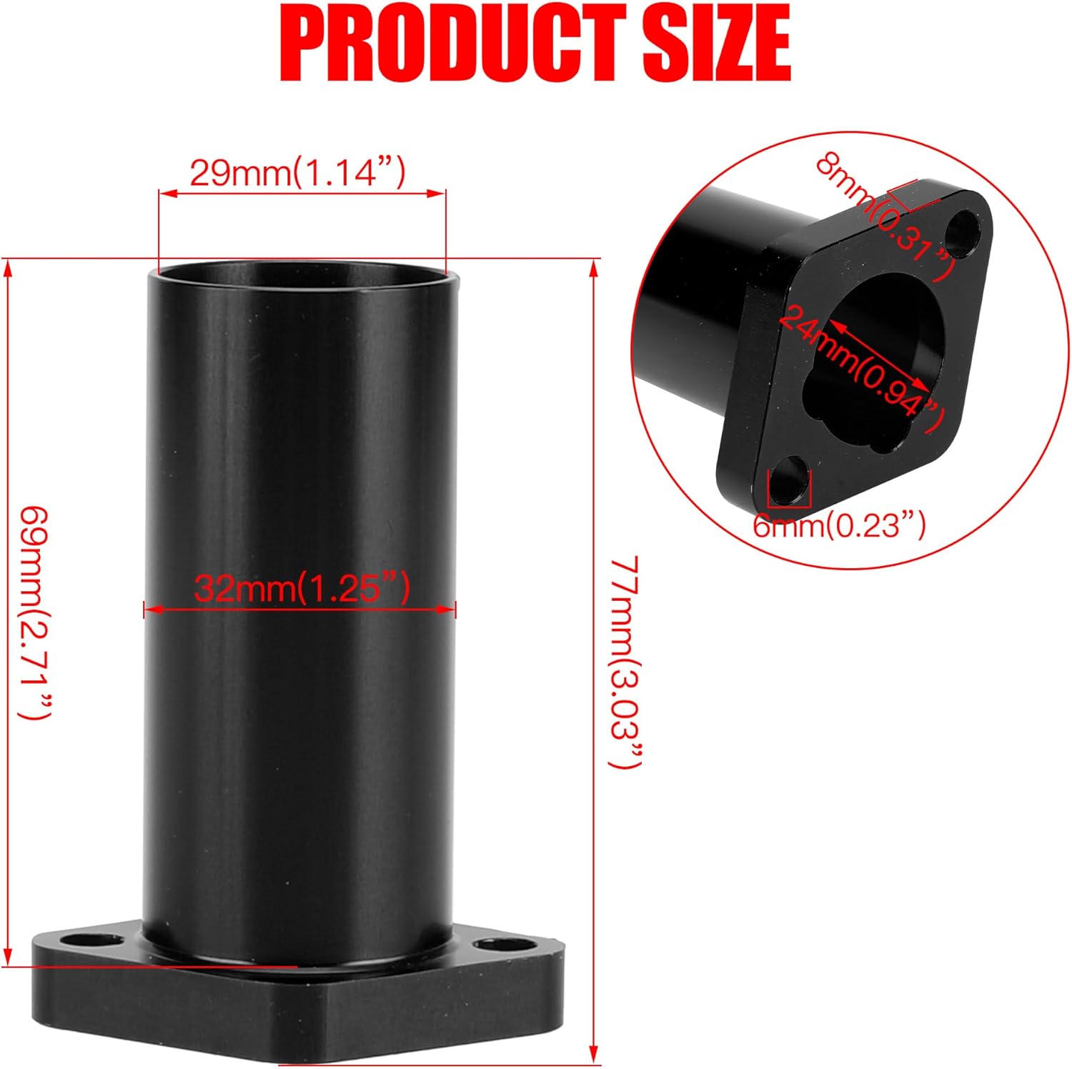 GREHUA Mejora PWK 0.945 in Carburador Filtro de Aire Colector de Tubo de Admisión para Coleman CT200U BT200X CT200U-ex Predator 212cc 196cc GX160