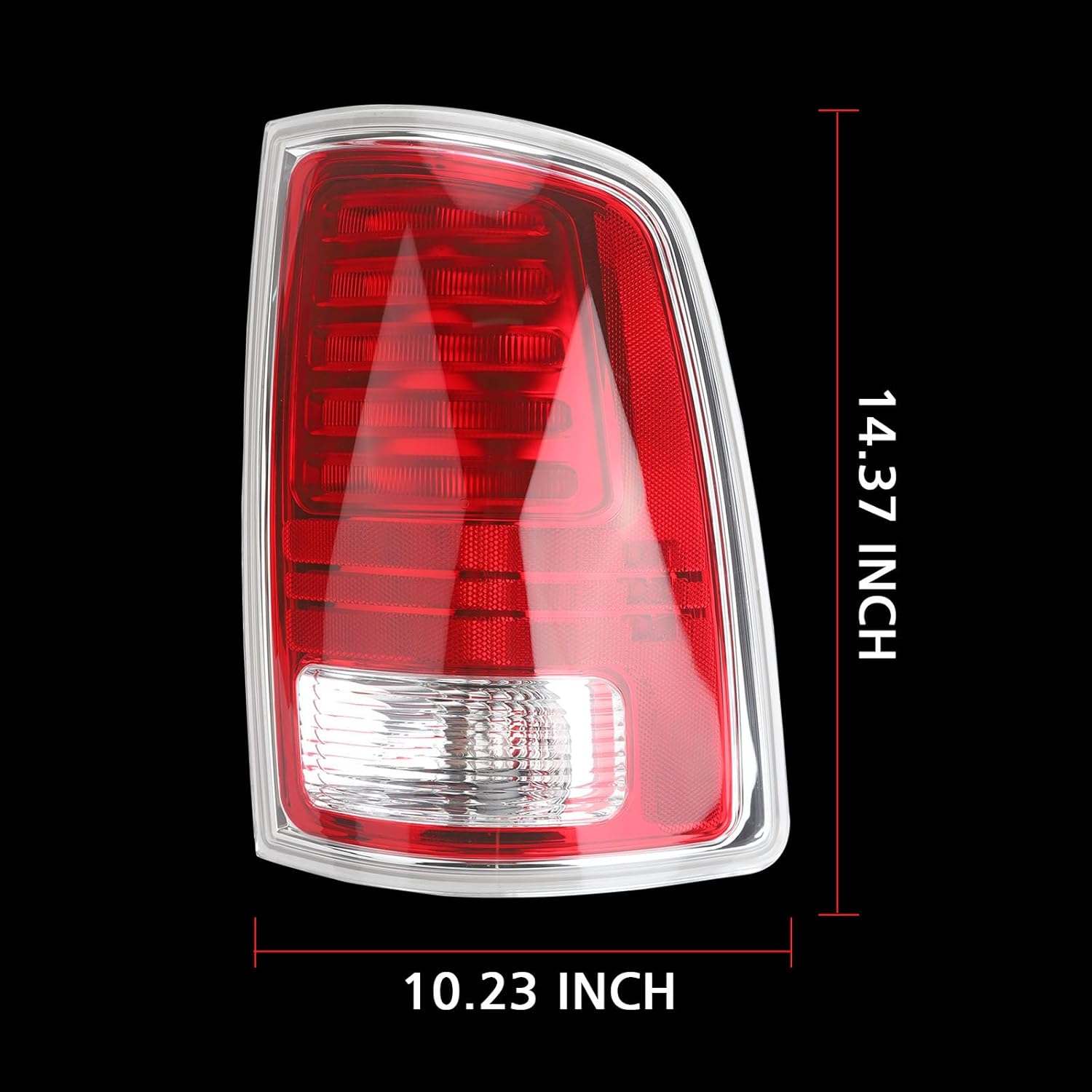 ZONFANT Conjunto de luces traseras, luz trasera LED roja del lado del pasajero derecho con bombillas compatible con Dodge Ram 1500 2013-2018, Dodge