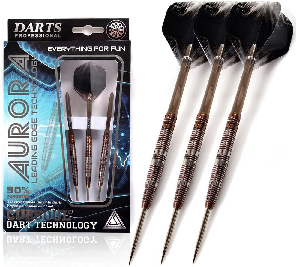 CUESOUL Aurora 90% profesional 0.74oz0.81oz0.88oz punta de acero, revestimiento de nitruro de tungsteno y titanio