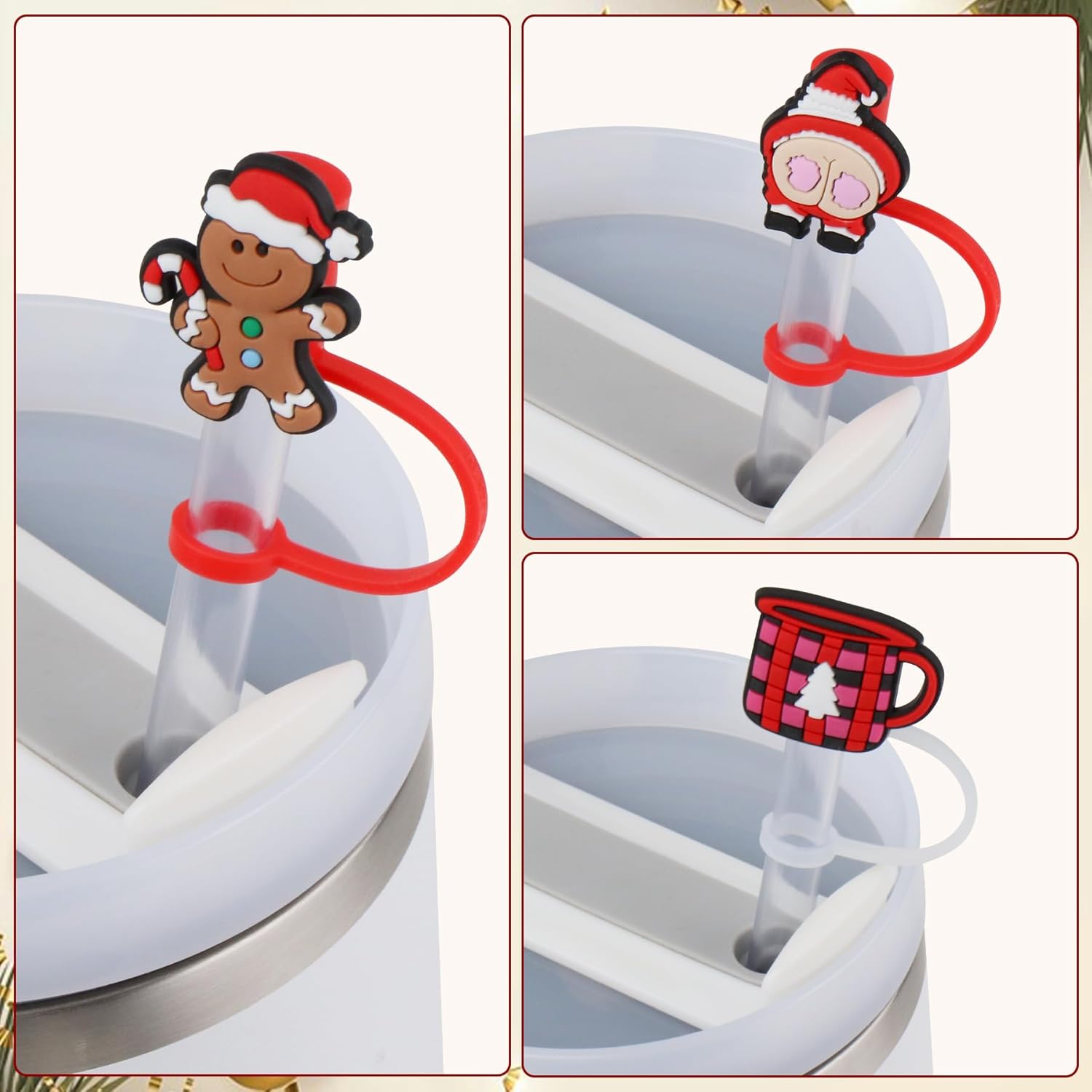 8 fundas de popote compatibles con vasos Stanley de 30 y 40 onzas, reutilizables de silicona para popotes de 0.4 pulgadas0.394 in, protectores de