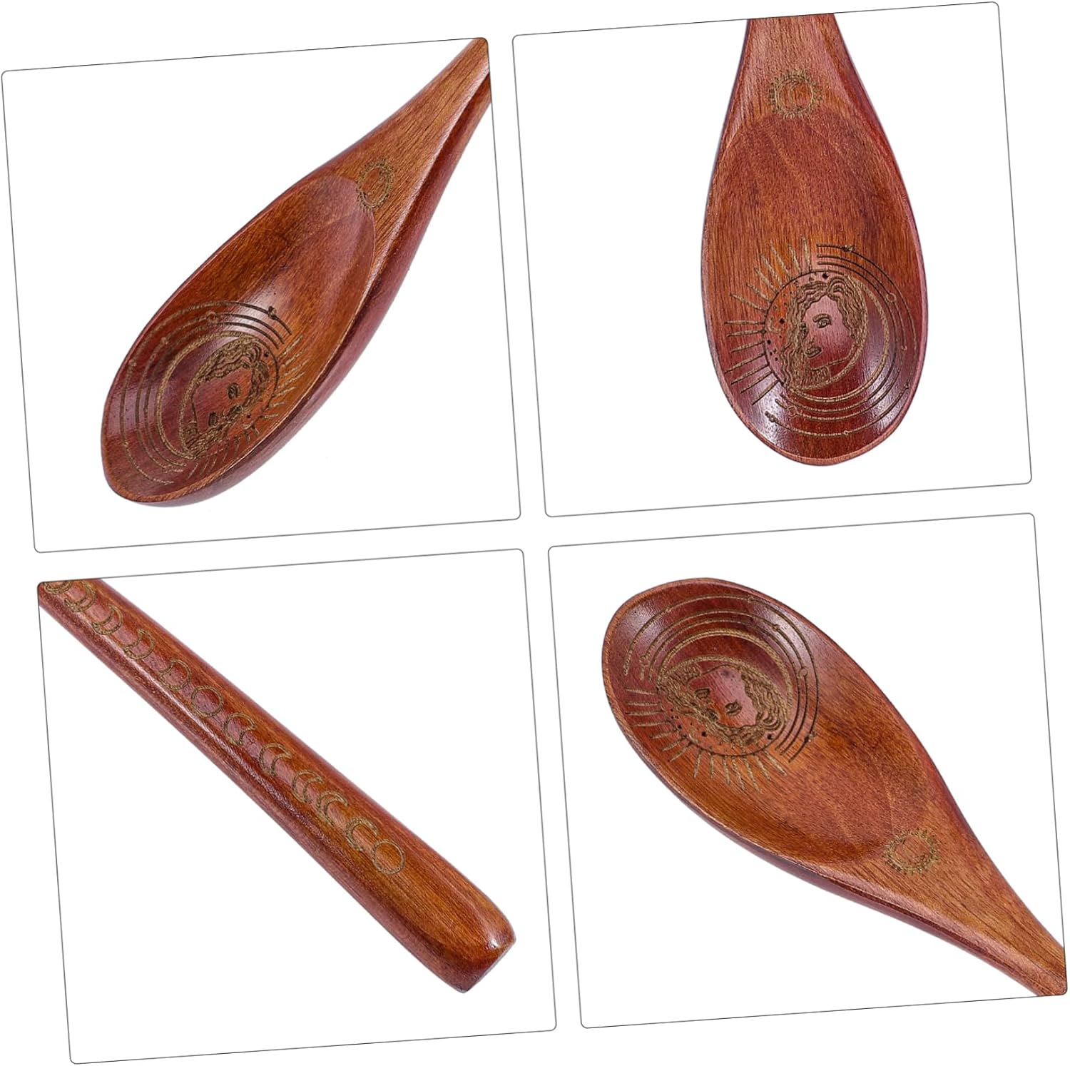 HOMSFOU Cucharas rituales para servir condimentos ensalada Cucharas para Comer Sales de baño Cucharas de sopa Café Lavado Mini Naturaleza Mini