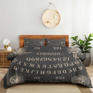 Juego de sábanas de cama, diseño vintage de esqueleto, tablero de Ouija con alas, suave juego de funda de edredón de 3 piezas, cómodo 1 funda de Juego de sábanas de cama, diseño vintage de esqueleto, tablero de Ouija con alas, suave juego de funda de edredón de 3 piezas, cómodo 1 funda de