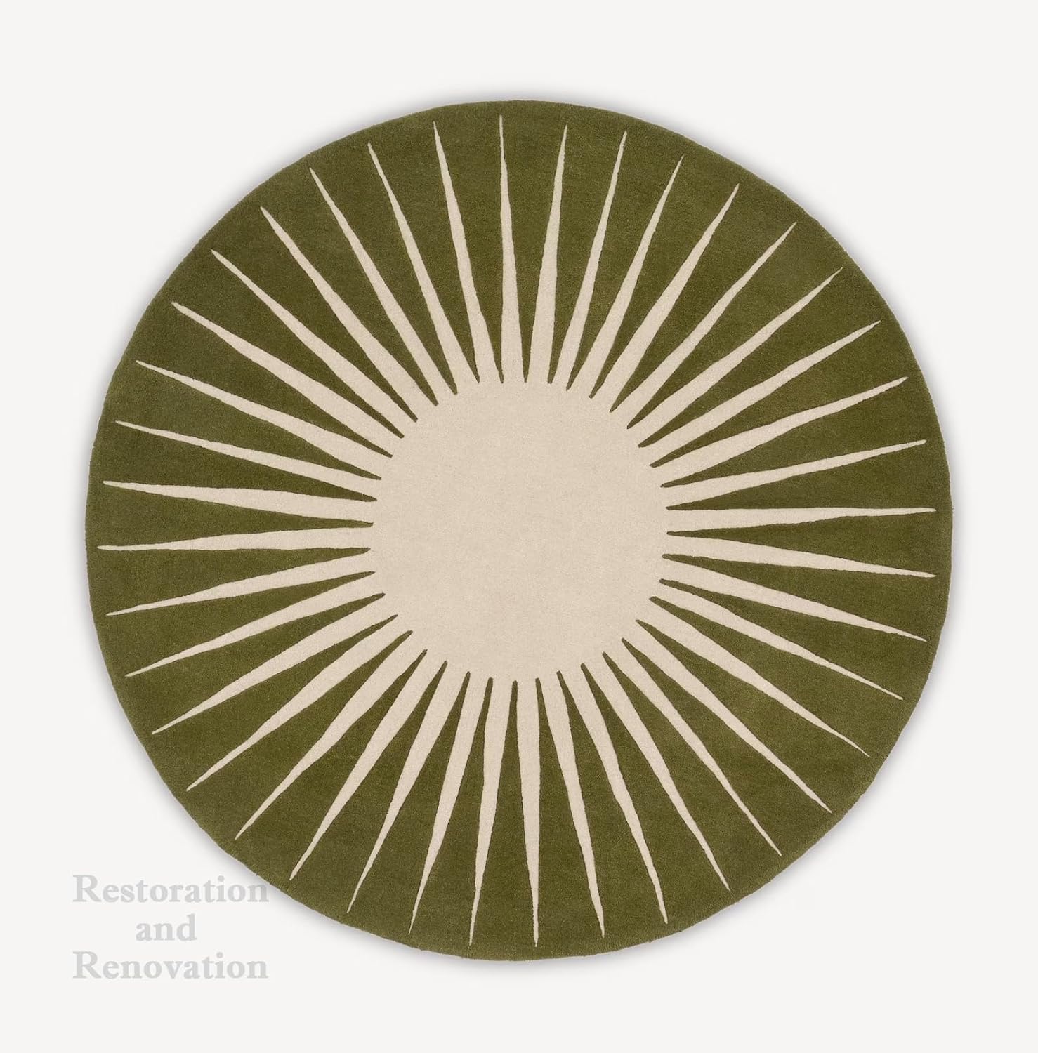 Restoration and Renovation Alfombra redonda moderna  Copetuda a mano con 100% lana de Nueva Zelanda, alfombra circular gruesa y suave para