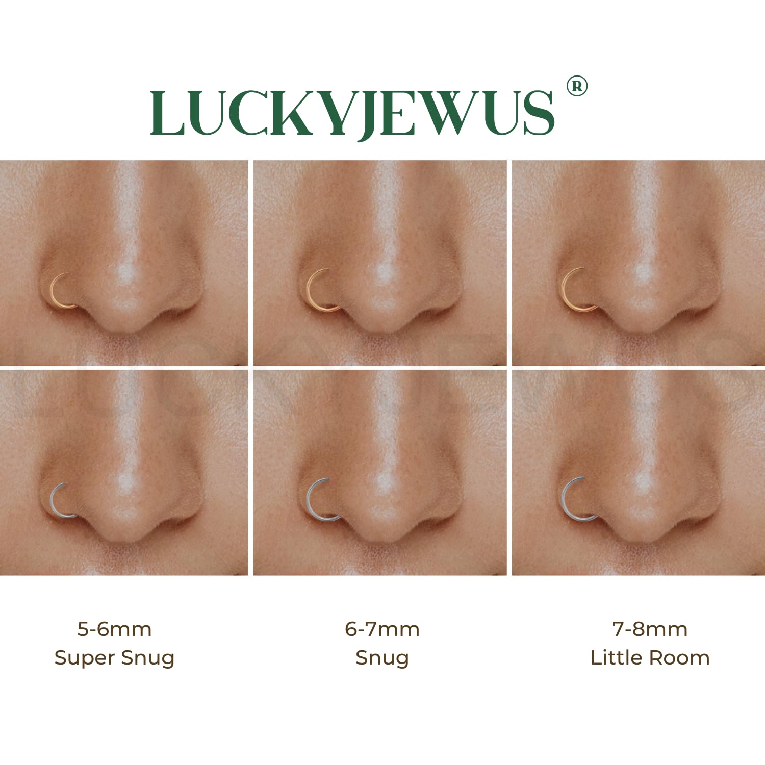 Gold Silver Small thin nose ring hoop 20G 20 22 gauge stud nostril piercing jewelry for Women, 14k Gold filled or 925 sterling silver nose hoop (14k