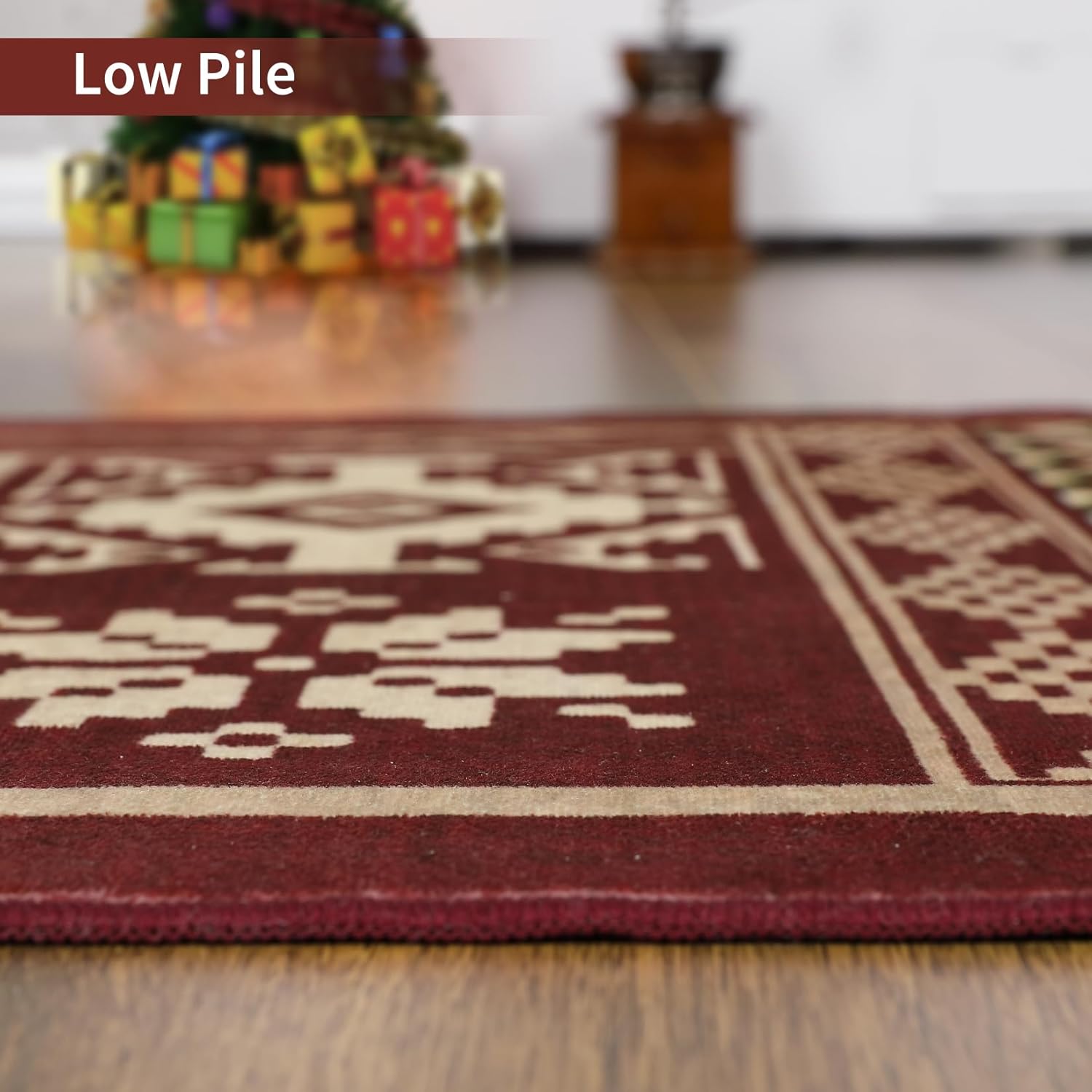 Alfombra de pasillo de cocina rústica, alfombra decorativa de Navidad, alfombra larga para pasillo interior, alfombra antideslizante lavable para