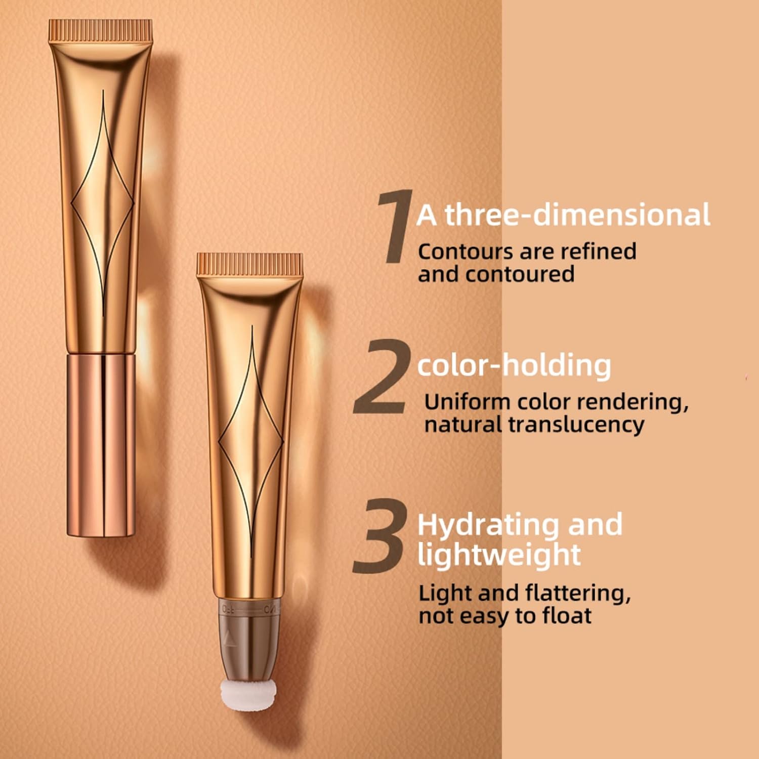 Ofanyia Varita de belleza Liquid Blusher, colorete facial líquido con aplicador de cojín suave, acabado mate cremoso suave, maquillaje ligero