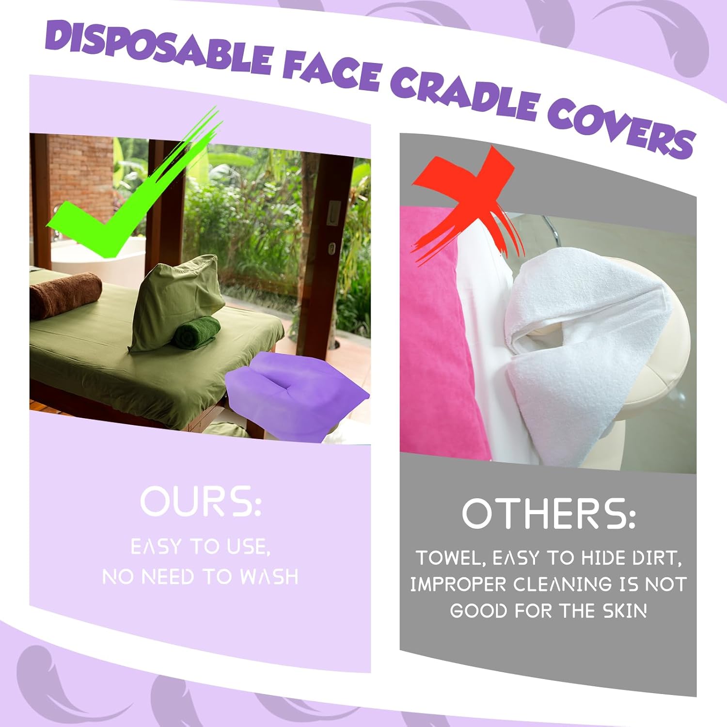 100 fundas desechables para cuna facial, fundas para reposacabezas de masaje, mesas de masaje y sillas de masaje, cama de salón de belleza, spa, 12
