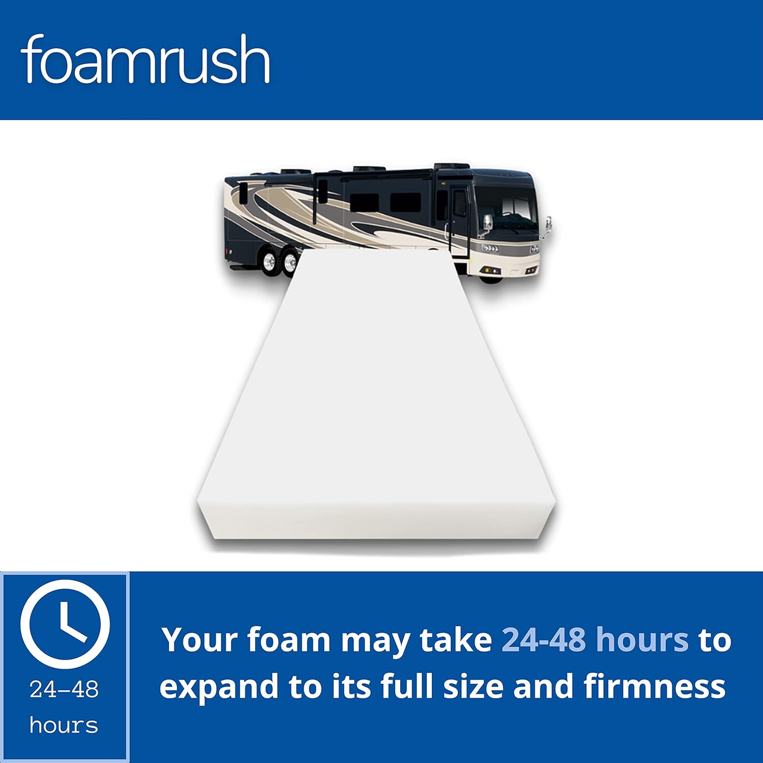 FoamRush Repuesto de colchón de espuma de alta densidad para camión de 10 pulgadas (32 x 29 pulgadas), firmeza media, soporte de alivio de presión,