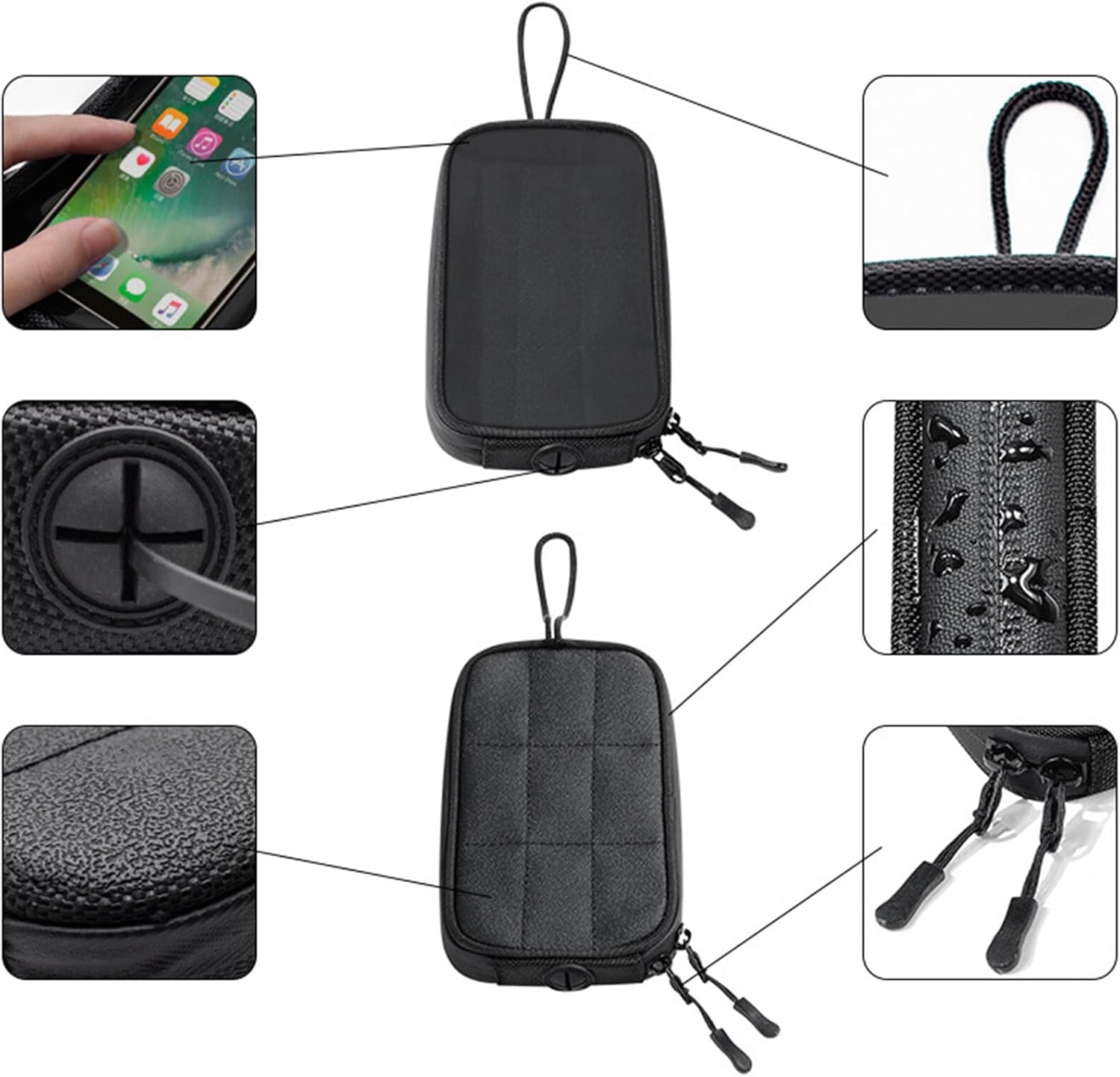 Rehomy – Funda magnética para teléfono de motocicleta, resistente al agua, gasóleo, combustible, bolsa con 7 pantallas táctiles claras