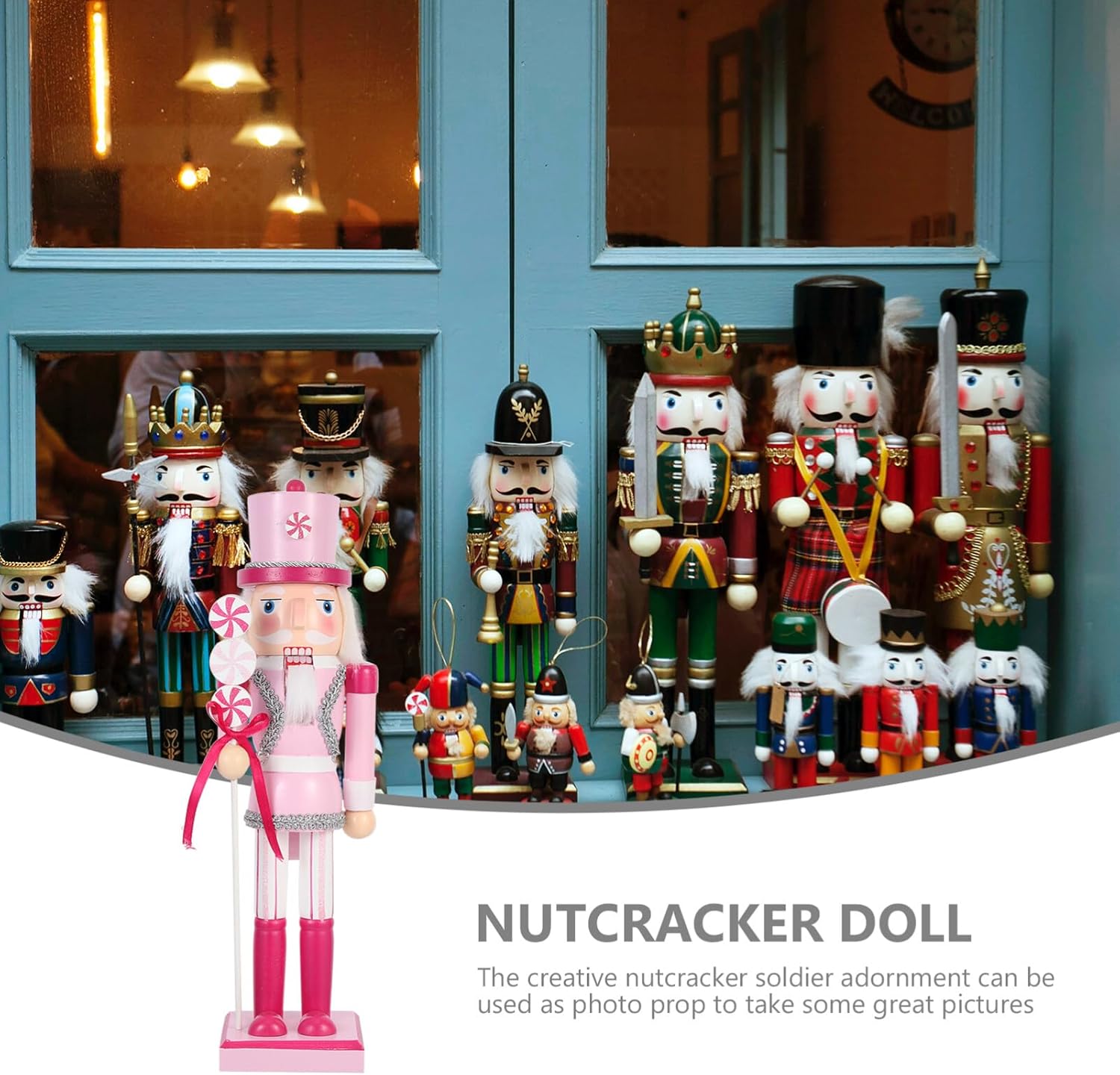IMIKEYA Figuras de cascanueces de Navidad Cascanueces de madera de Navidad, juego de adornos de cascanueces de Navidad, decoraciones de Navidad,