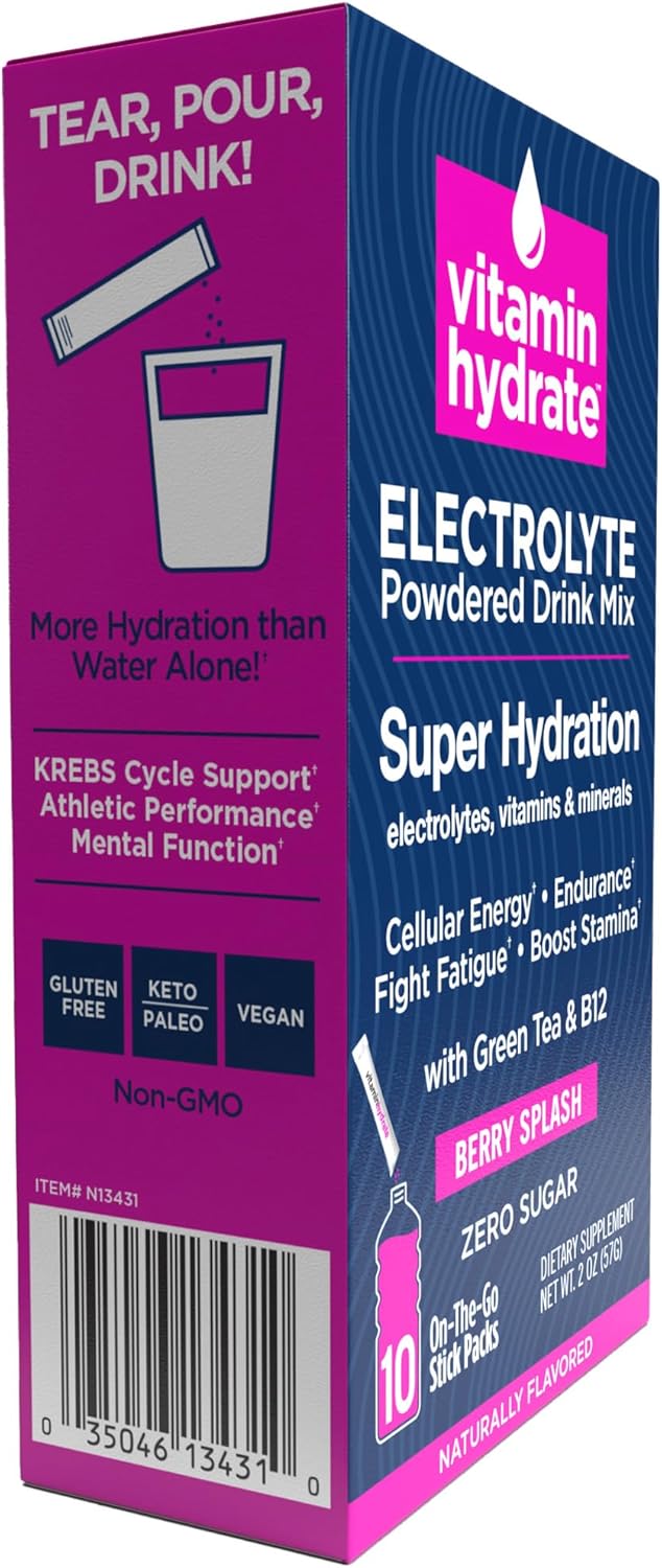 Mezcla de bebida en polvo con electrolitos, súper hidratación, aumenta la resistencia y combate la fatiga, repleta de electrolitos, vitaminas y