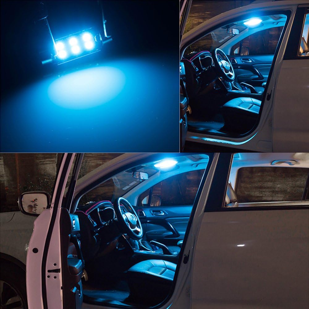 1797 Bombilla LED de 1.417 in C5W 6411 6418 DE3425, luz de cúpula azul hielo 8000K 3030 SMD para coches, mapa, matrícula, cajuela, luces interiores,