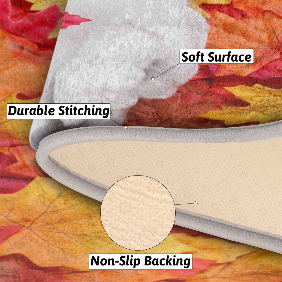 Maple Leaf – Tapete de baño de espuma viscoelástica para perro, suave, acogedor, absorbente de agua, antideslizante, tapete de baño de terciopelo