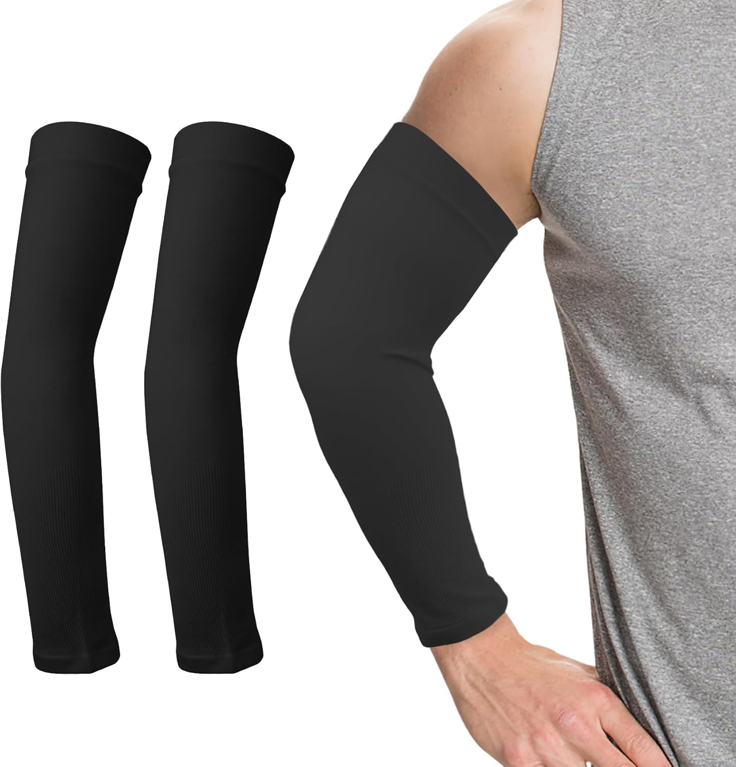 Mangas de brazo para hombres y mujeres para protección solar, mangas para cubrir tatuajes para hombres, manga de voleibol y baloncesto