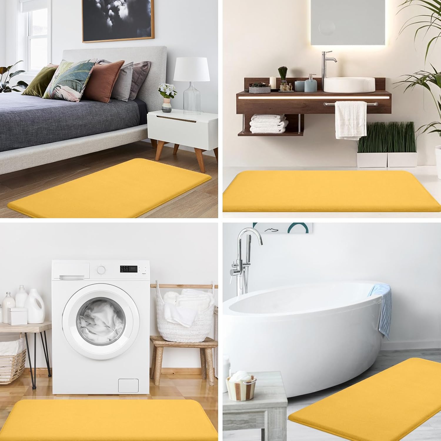Smiry – Tapete de baño de espuma viscoelástica, supersuave, absorbente, antideslizante, alfombra para el suelo del baño, 32 x 20 pulgadas, color