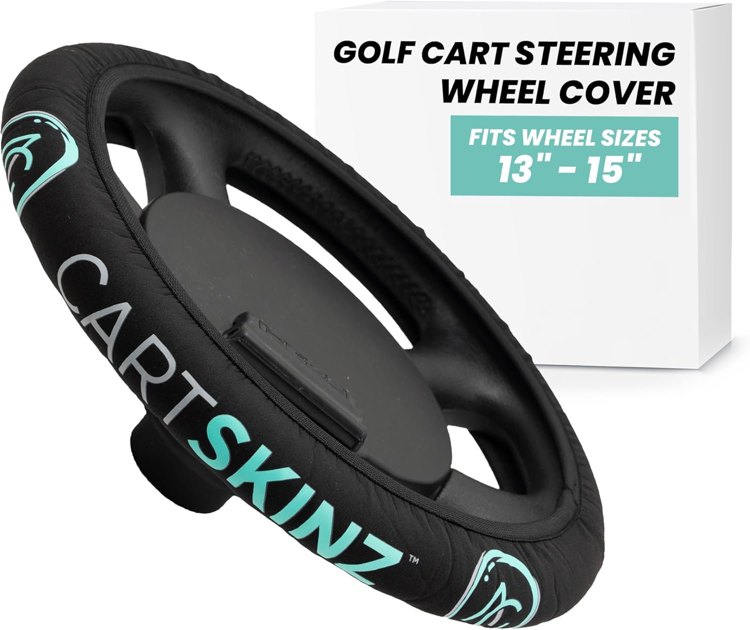 Funda de neopreno para volante de carrito de golf, ajuste universal (13-15 pulgadas), ligera, portátil, lavable a máquina, confiable por