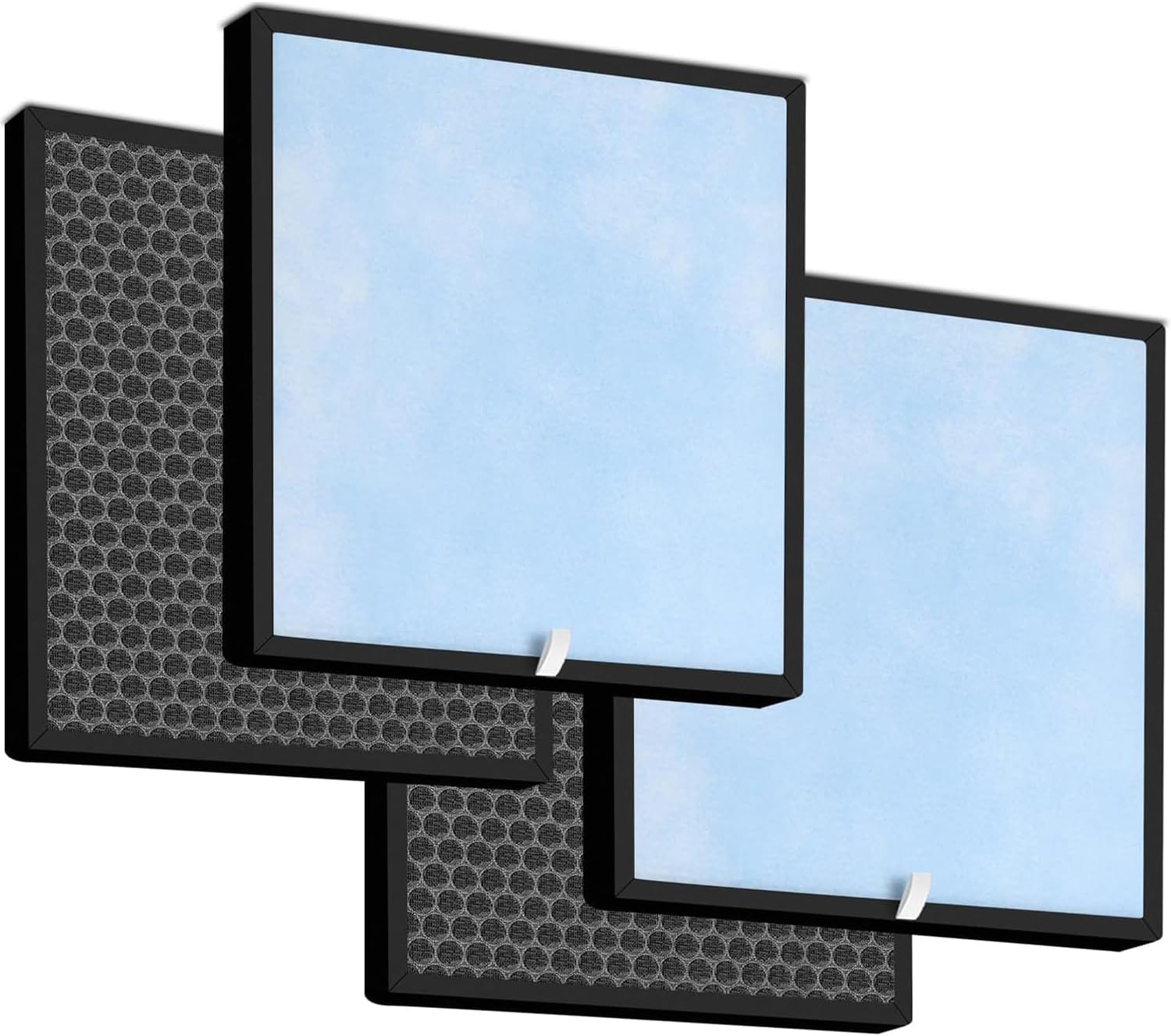 Filtros de 4 etapas compatibles con purificador de aire inteligente HATHASPACE HSP001, 2 filtros HEPA (H13) + 2 filtros de carbono (paquete de 4)