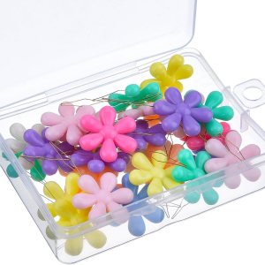 TecUnite 30 enhebradores de agujas con caja transparente, cabeza de flor de plástico multicolor, enhebrador de agujas para coser a mano TecUnite 30 enhebradores de agujas con caja transparente, cabeza de flor de plástico multicolor, enhebrador de agujas para coser a mano