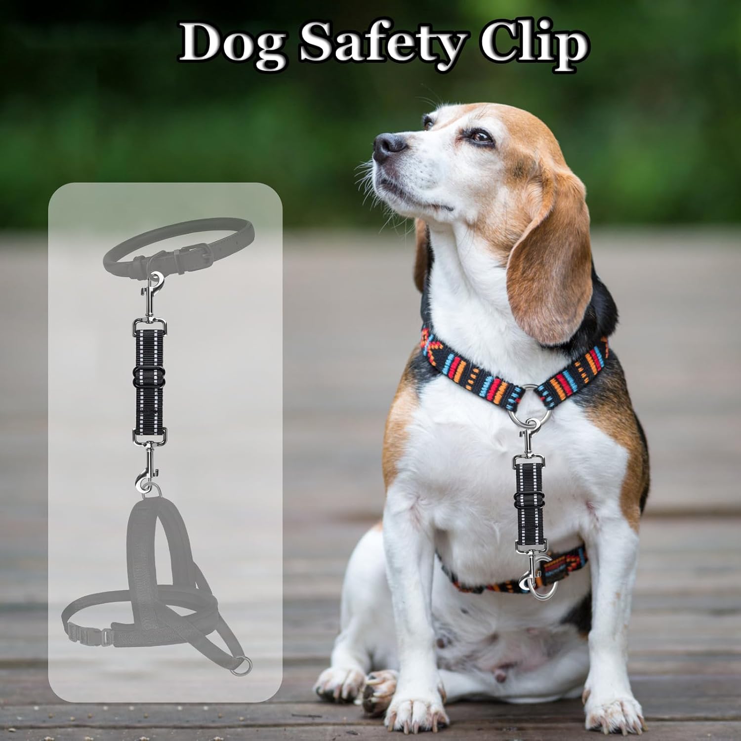 Clip de seguridad para collar de punta, 2 clips de seguridad para perro, clip de seguridad para correa de perro, clip de seguridad reflectante