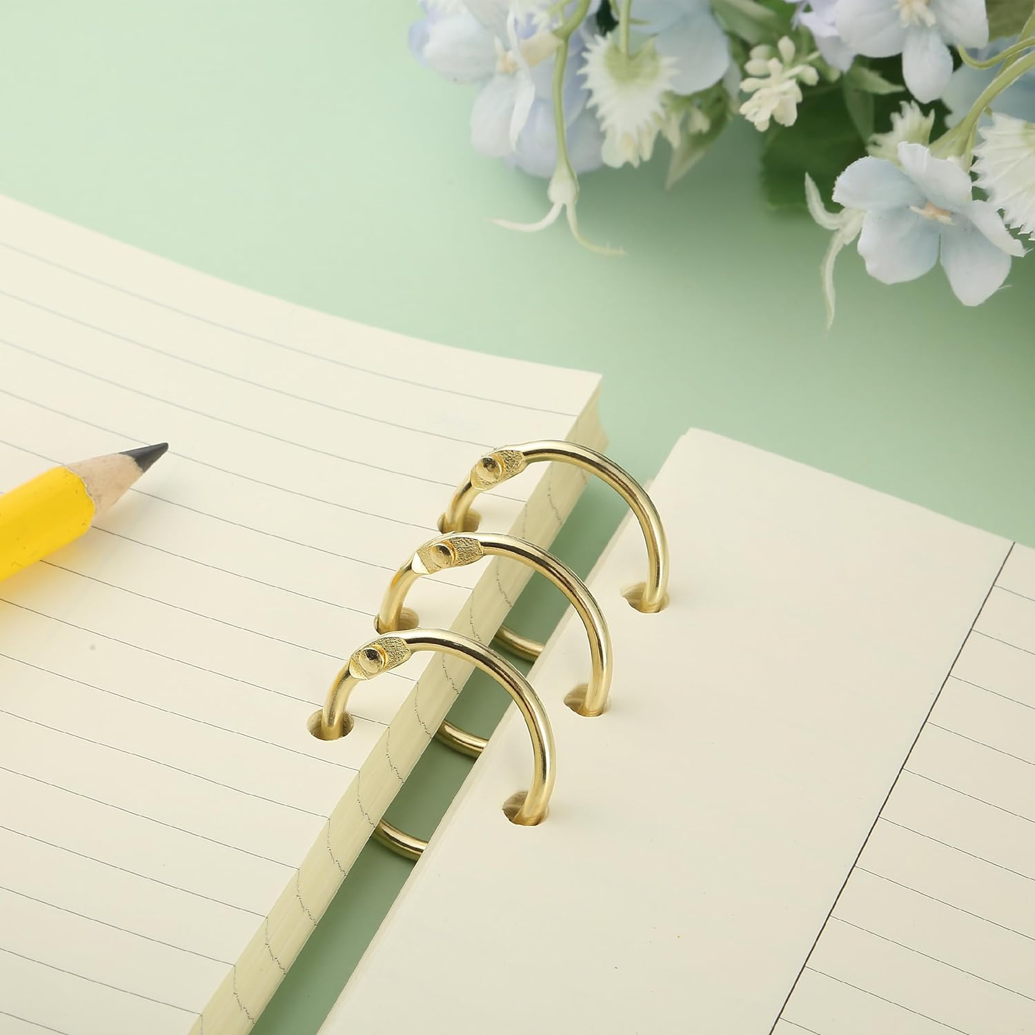 Mr. Pen – Anillo para carpeta de hojas sueltas, paquete de 40, anillos dorados de 1 pulgada, anillos de libro, anillos de metal para tarjetas de