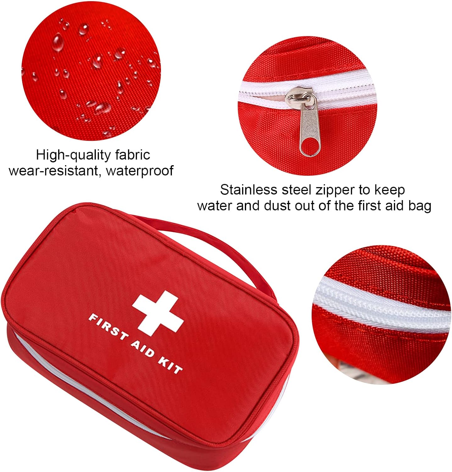AOUTACC Bolsa de primeros auxilios vacía, impermeable, duradera, bolsa vacía con cremallera, bolsa de emergencia para primeros auxilios para el
