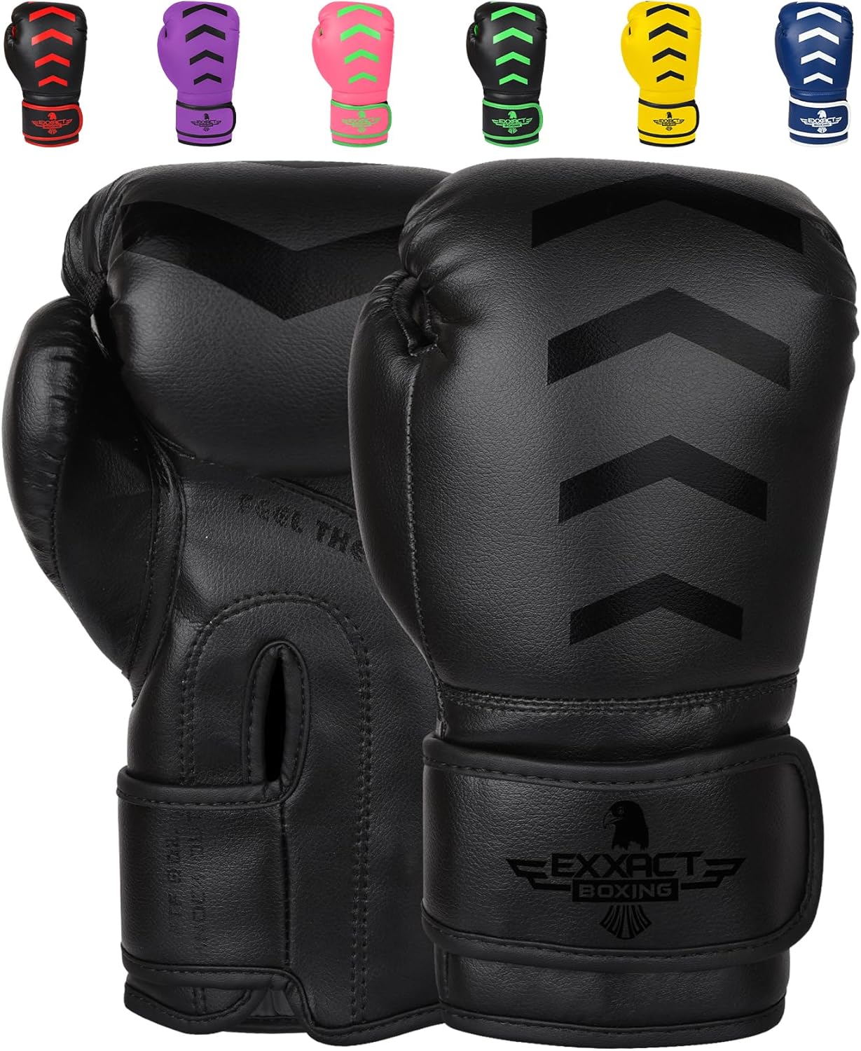 Exxact Sports Knockout – Guantes de boxeo juveniles para niños, guantes de boxeo de cuero duradero con protección acolchada para artes marciales