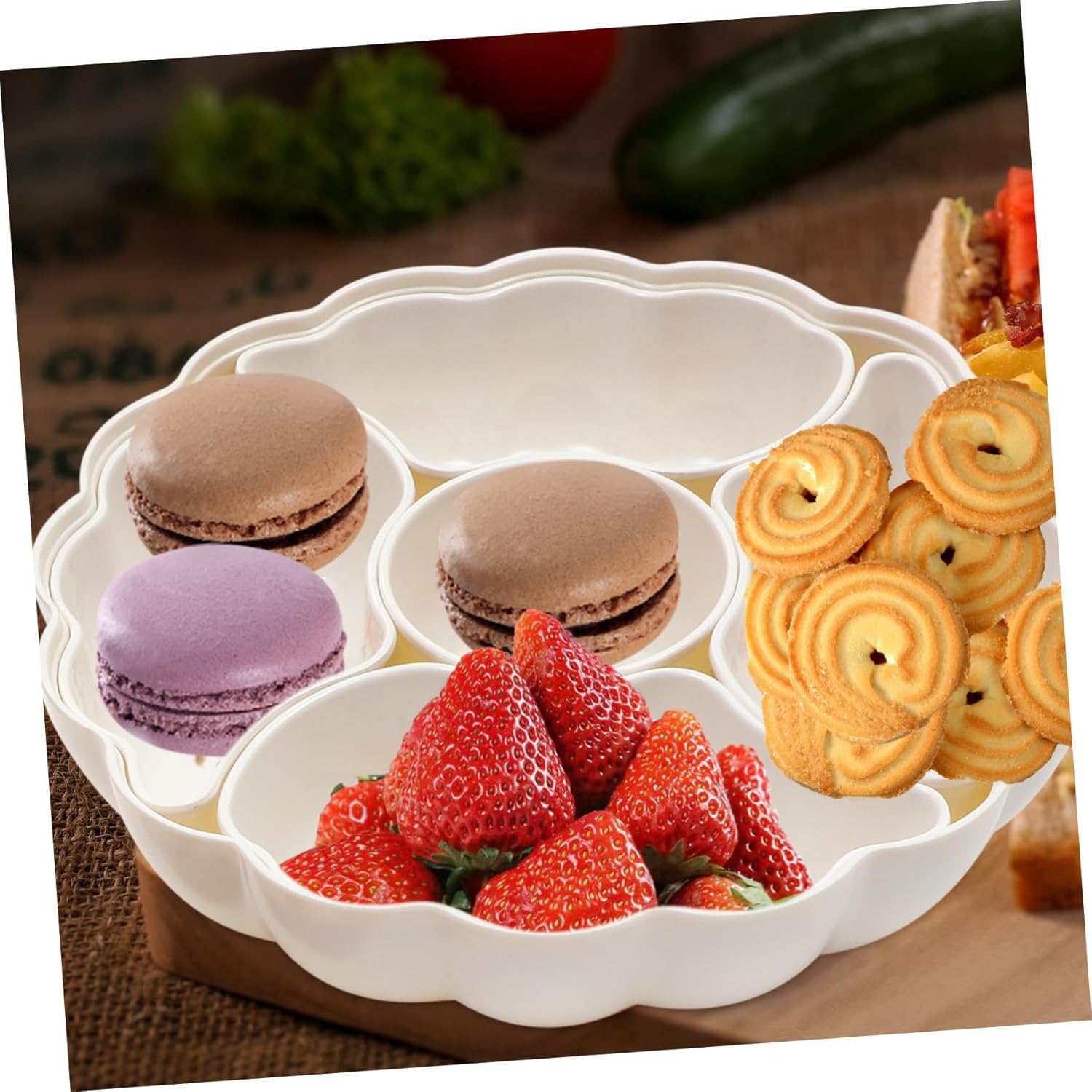 NOLITOY 1 juego de porcelana de imitación Snack Box aperitivos para niños pequeños platos de dulces con tapas pequeños recipientes para servir tazón