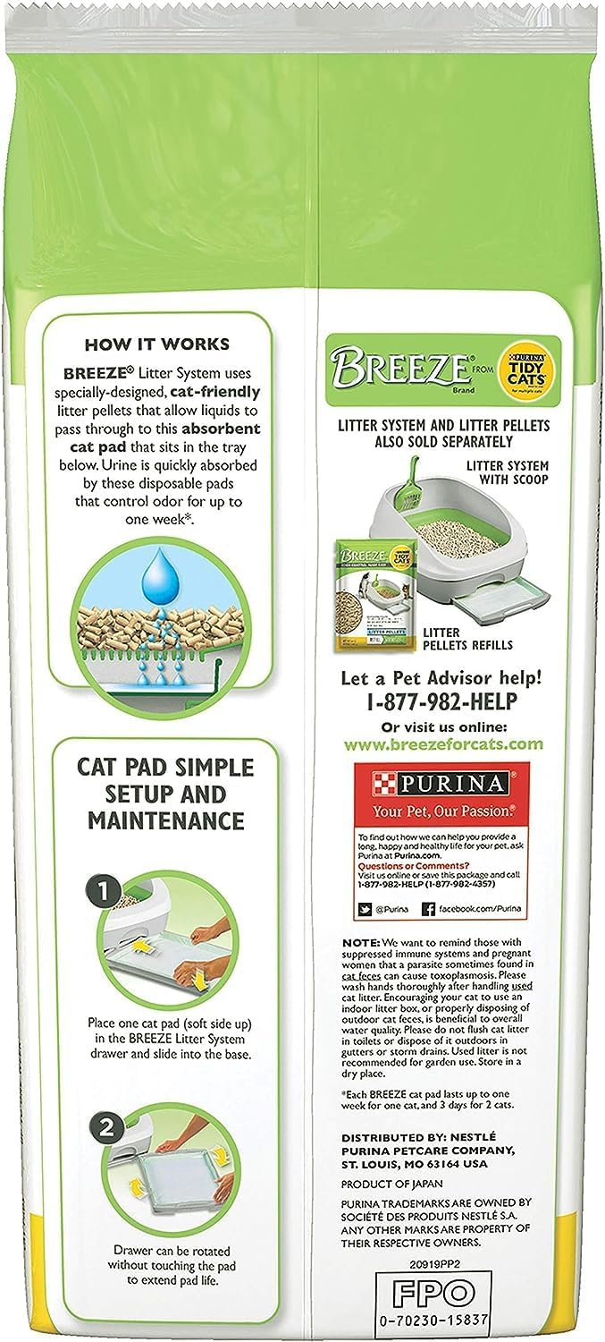 Tidy Cats Breeze – Paquete de recambio de almohadillas para gatos (3) 10 unidades con toallitas Aurora Pet