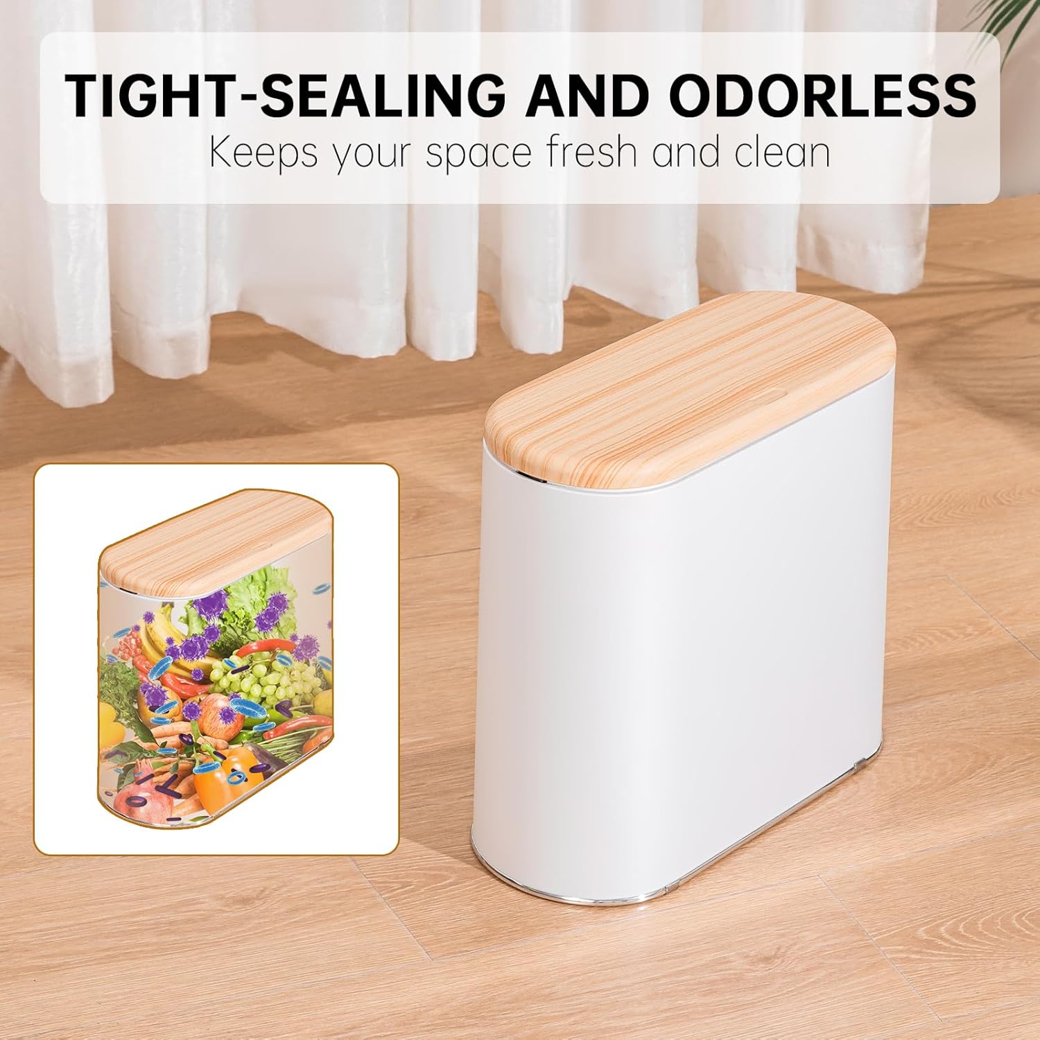 Basurero de baño con tapa, bote de basura pequeño de 10 litros2.6 galones, a prueba de perros, moderna cesta de basura de oficina con parte superior