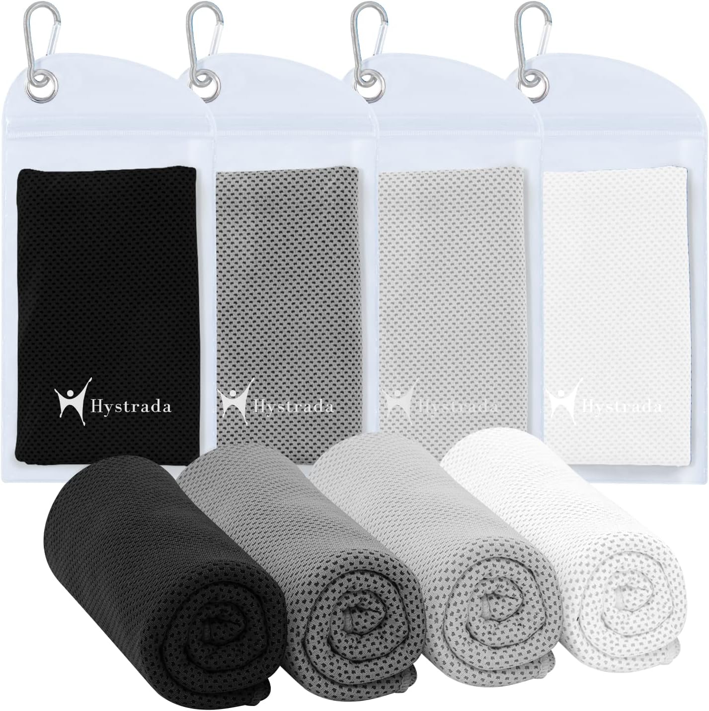 Paquete de 4 toallas de enfriamiento de 40 x 12 pulgadas, toalla de enfriamiento a presión fría para alivio instantáneo de todas las actividades