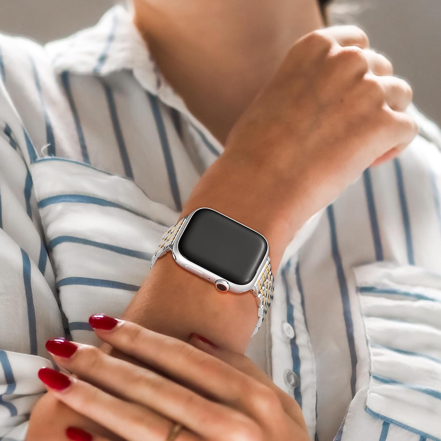 Correa de reloj Apple Watch de 1.496 pulgadas, 1.575 pulgadas, 1.614 pulgadas, 1.654 pulgadas, 1.732 pulgadas, 1.772 pulgadas, Series 9, 8, 7, 6, 5,