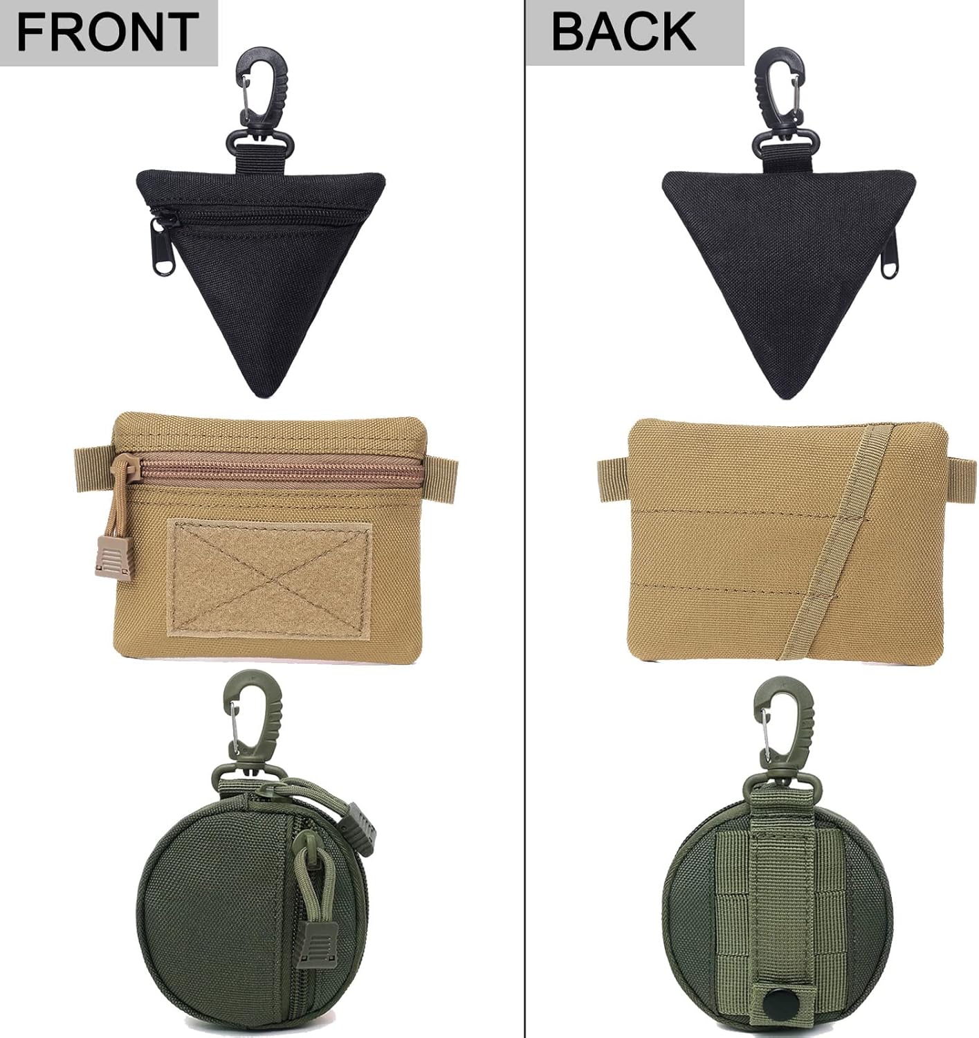 Paquete de 2 bolsas tácticas EDC compactas, mini militares Molle, bolsa de utilidad para accesorios, bolsas organizadoras, monedero, llavero,