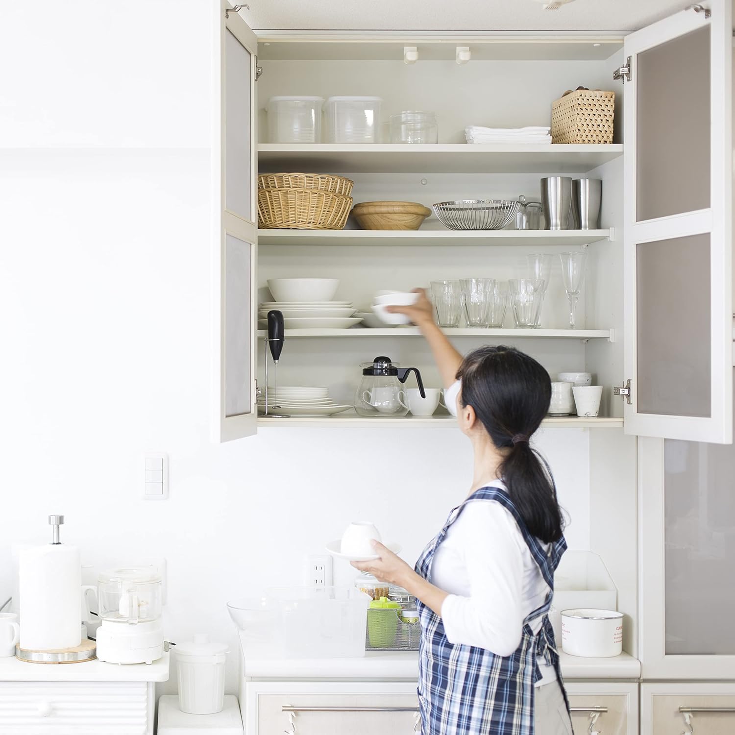 DecoBasics Bisagras de gabinete de cierre suave de superposición completa para armarios de cocina, bisagra de puerta oculta de marco frontal de 105,