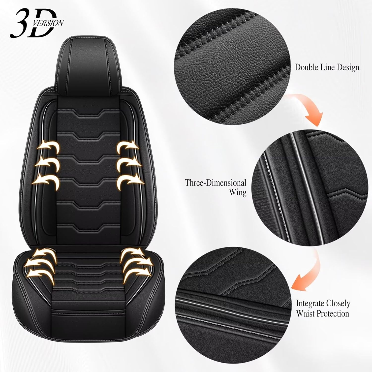 2 fundas de asiento delantero para Volvo XC40 2019-2024 de piel sintética para XC40, fundas de asiento de automóvil, impermeables, protectores