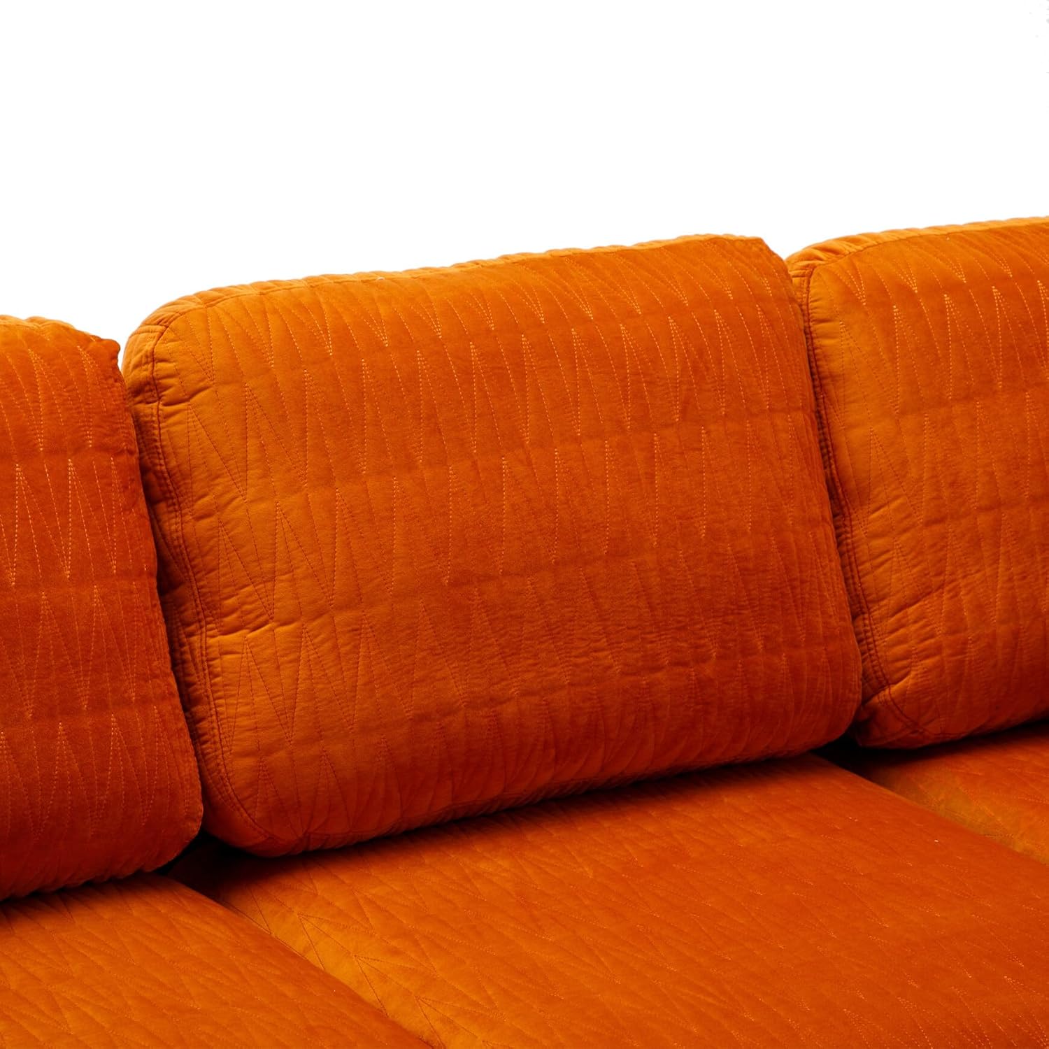 Sofá modular en forma de U de 113 pulgadas, sofá modular de terciopelo con dos otomanas y funda extraíble, sofá de asiento profundo de 4 plazas para