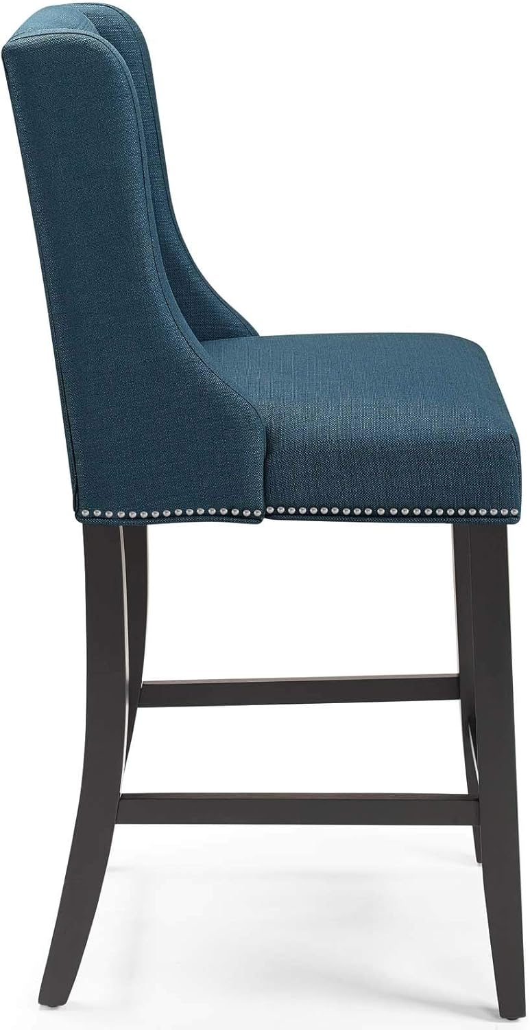 Modway Taburete de bar tapizado de tela Baron para mostrador en color azul
