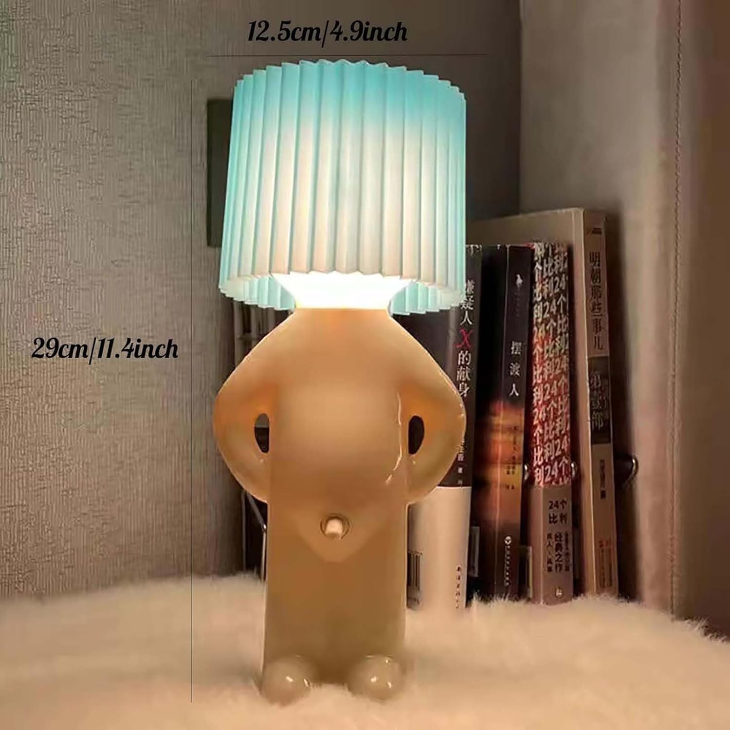 A Little Shy Man – Lámpara creativa de noche, lámpara de escritorio con texto en inglés “A Little Shy Man”, lámpara de escritorio con texto en