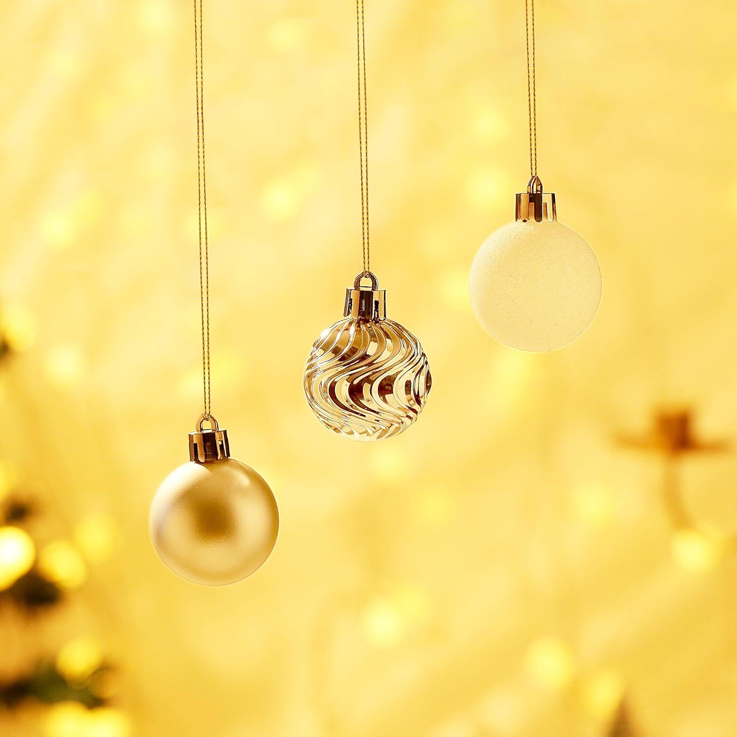 Adornos de bola de Navidad para decoraciones de Navidad, 50 piezas extra grandes para árbol de Navidad, adornos inastillables, champán (combo de 5
