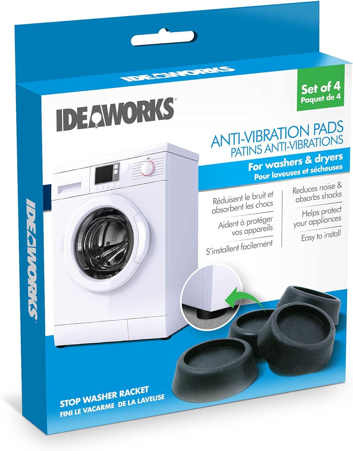 Samsung SKK8K – Kit de apilamiento de 27 pulgadas y almohadillas antivibración para lavadora Ideaworks JB6368, paquete de 1, negro, 4 unidades