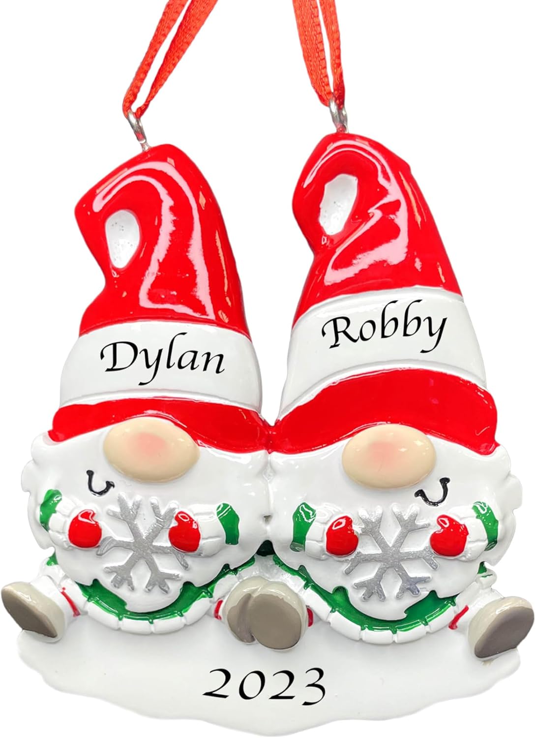 Adorno personalizado de Our First Christmas Together 2023  Decoración personalizada para árbol de Navidad de pareja de gnomos  Recuerdo de familia