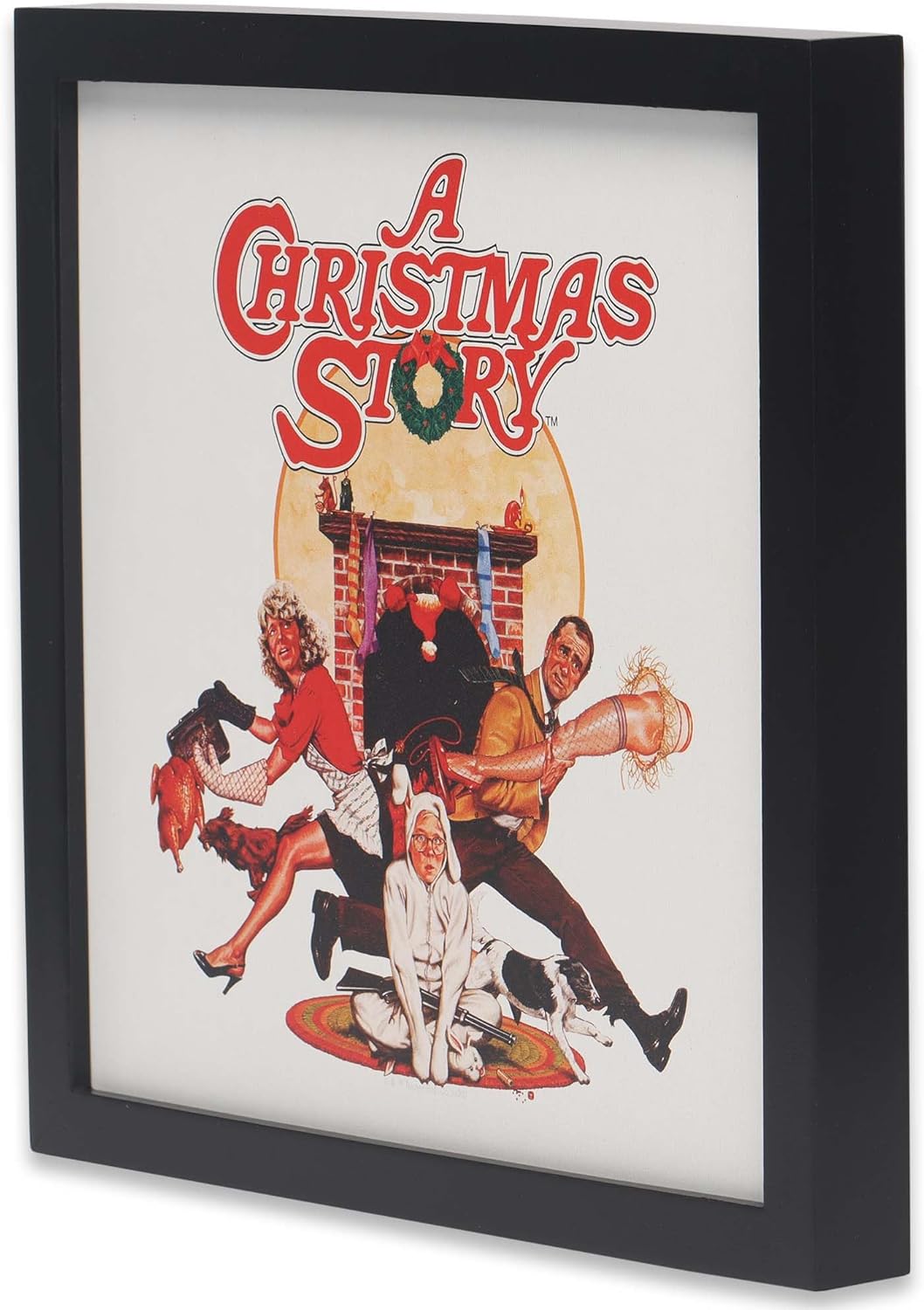 Póster de película de historia de Navidad enmarcado para decoración de pared de madera, icónico arte de pared de historia de Navidad para decoración