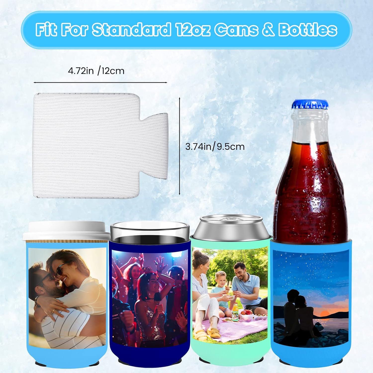 Paquete de 6 fundas de neopreno personalizadas para enfriar latas, paquete de 6 fundas aisladas personalizadas para latas de verano, playa,