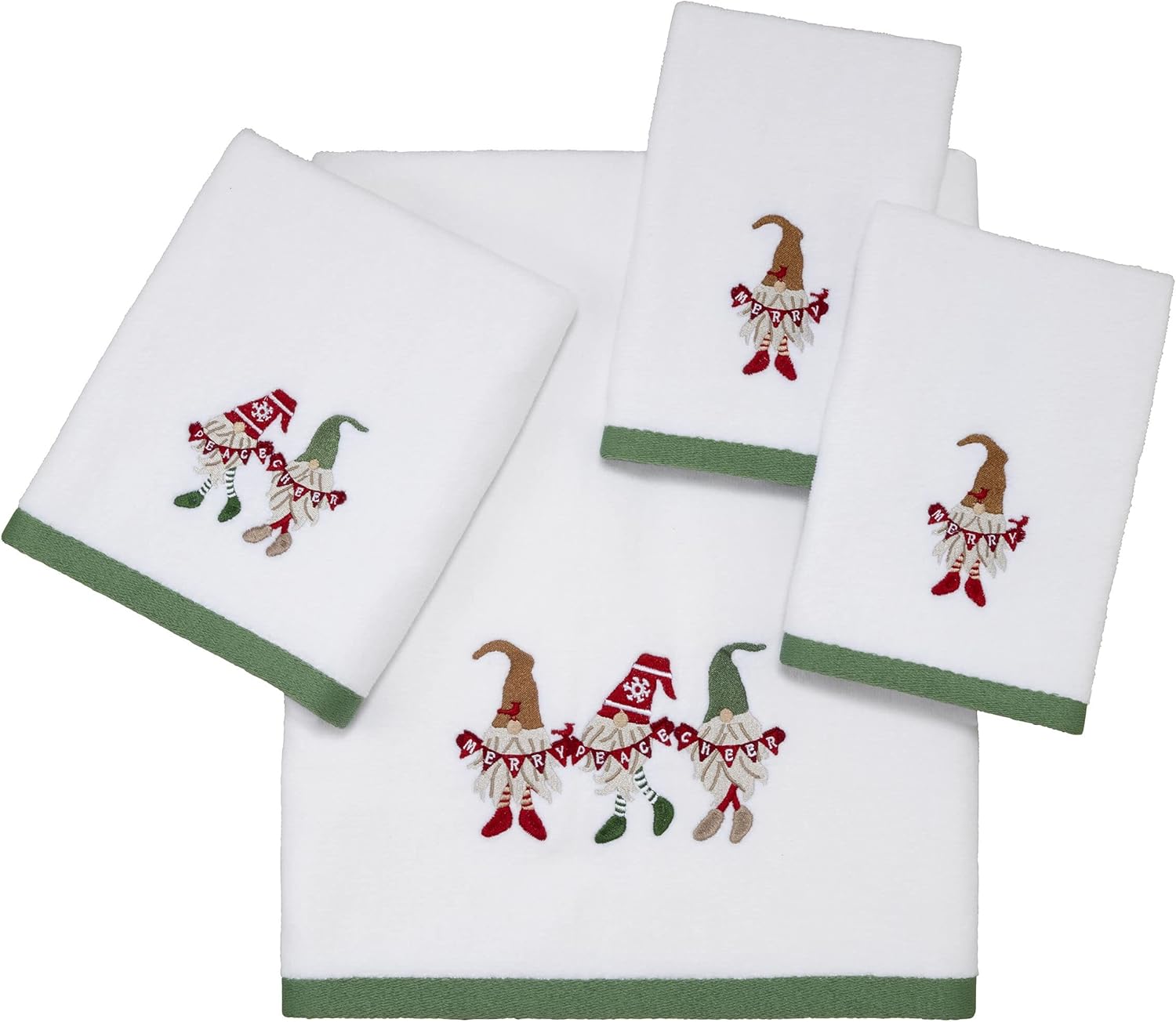 Avanti Linens – Toalla de baño, 100% algodón, decoración navideña (Merry Gnome)