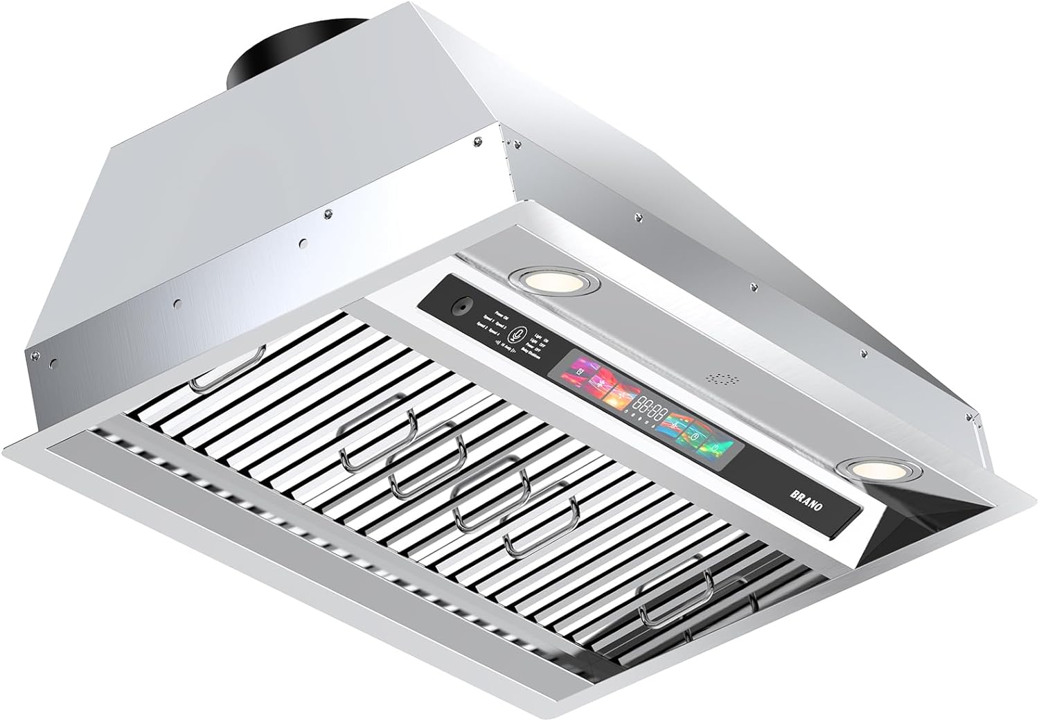BRANO Campana extractora de 30 pulgadas con control de vozgestostáctil, ventilación de campana de cocina integrada de 900 CFM con ventilador de