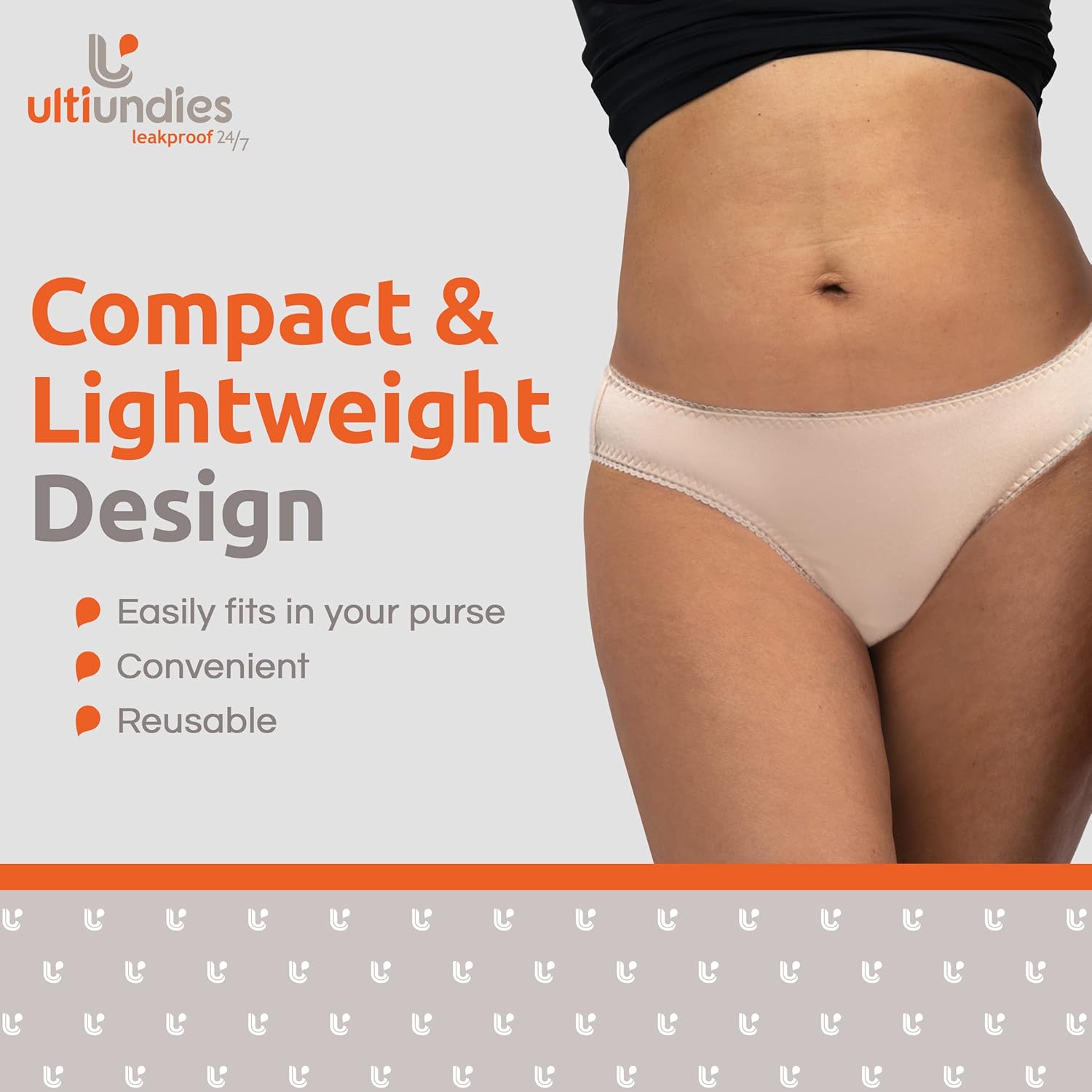 Bikini Modal – Ropa interior para incontinencia para mujer, paquete de 2 bragas reutilizables a prueba de fugas con absorción de luz, Desnudo