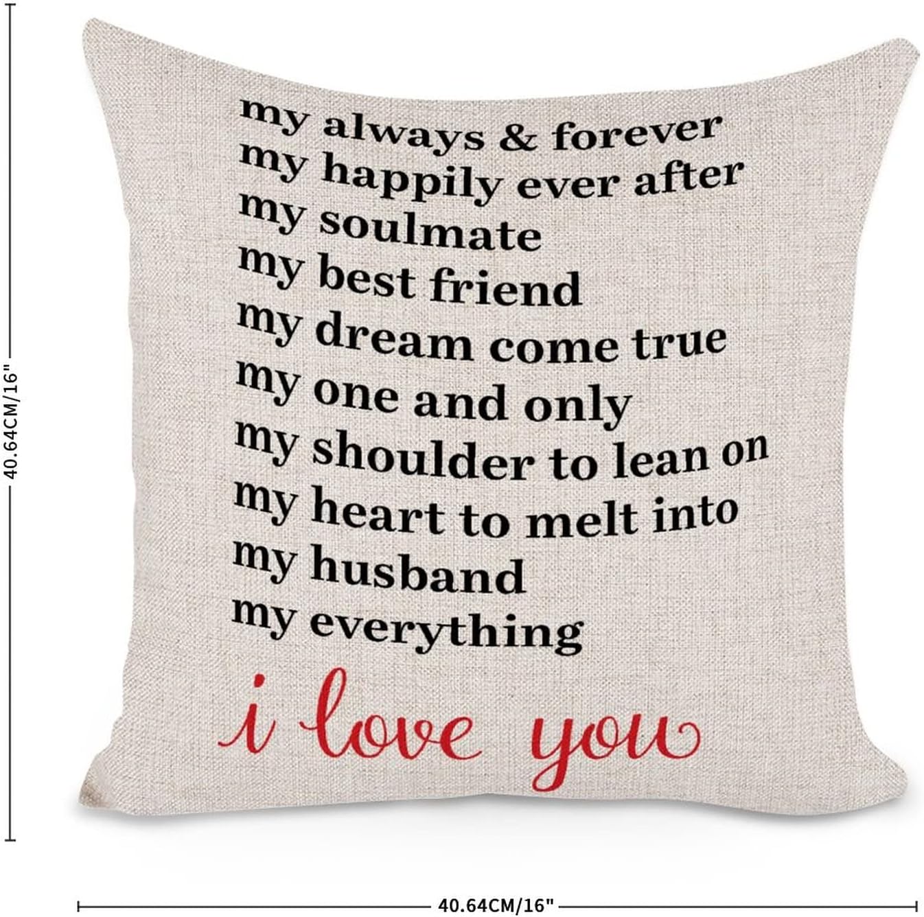 My Always & Forever My Happily Ever After My Soulmate – Fundas de almohada con cita para los enamorados, fundas de almohada decorativas de lino y