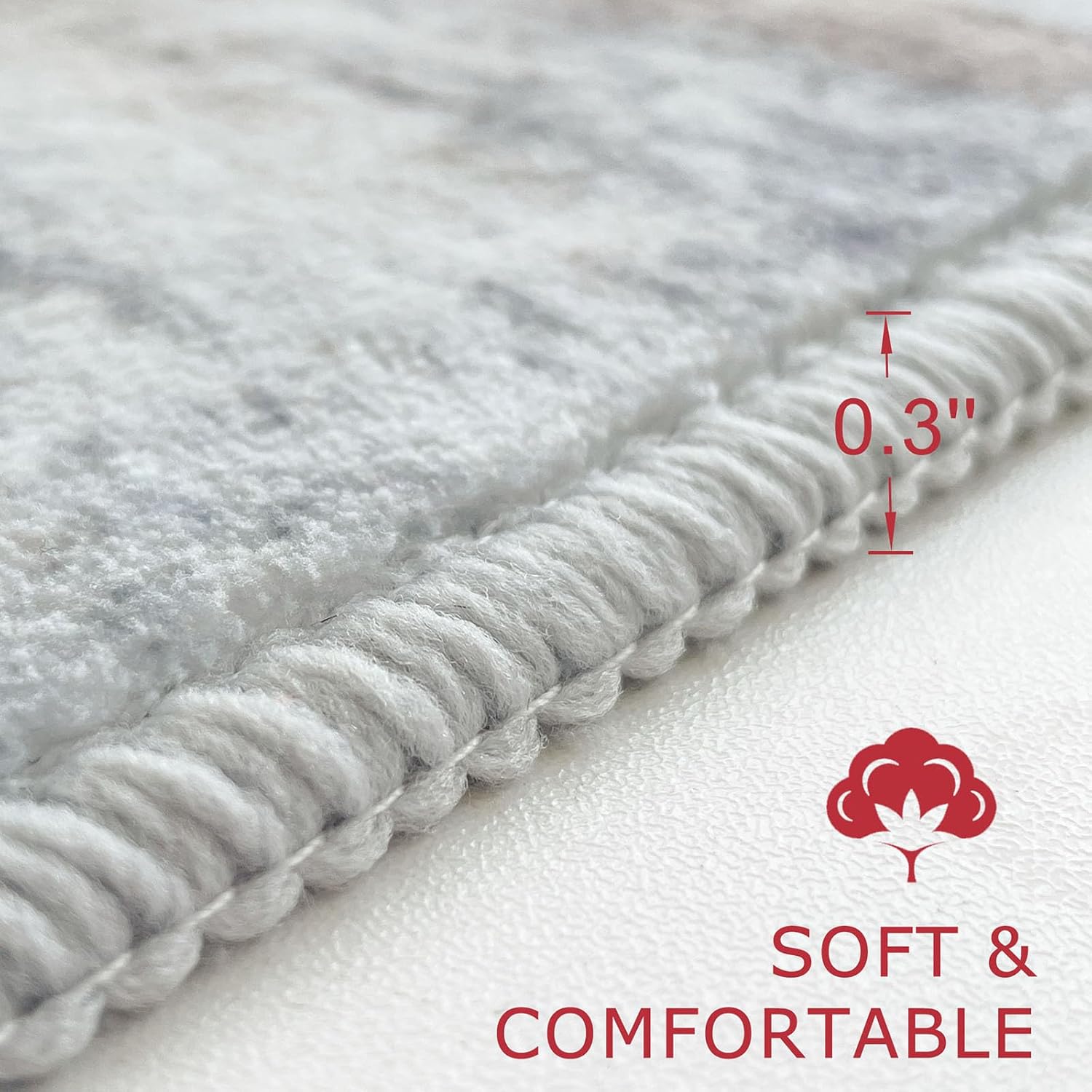 KOZYFLY Alfombra de área moderna de 3 x 5 pies, color degradado, alfombra lavable para dormitorio, antideslizante, suave, resistente a las manchas,