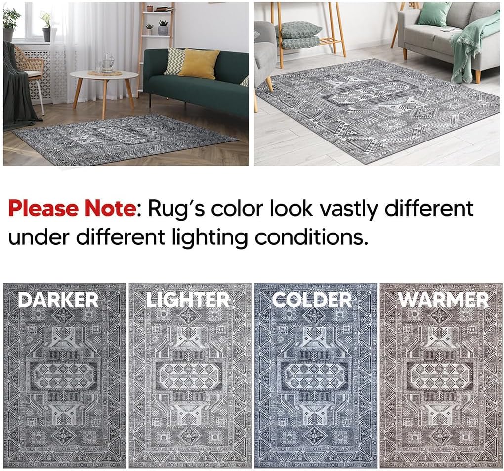 Keen Home Design Alfombras lavables a máquina con parte trasera antideslizante, ideal para pasillo, sala de estar, dormitorio, cocina y lavandería,