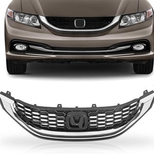 Para 2013 2014 2015 Honda Civic Sedan Parachoques Delantero Superior Parrilla WChrome Trim Parachoques Asamblea HO1200216 Para 2013 2014 2015 Honda Civic Sedan Parachoques Delantero Superior Parrilla WChrome Trim Parachoques Asamblea HO1200216